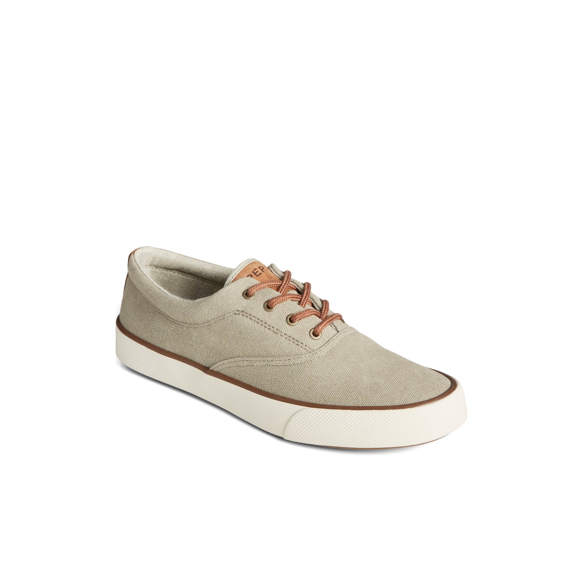 Three-quarter angle of Bone Striper II Washed Canvas CVO Sneaker Vulcanized Sneaker's front side
