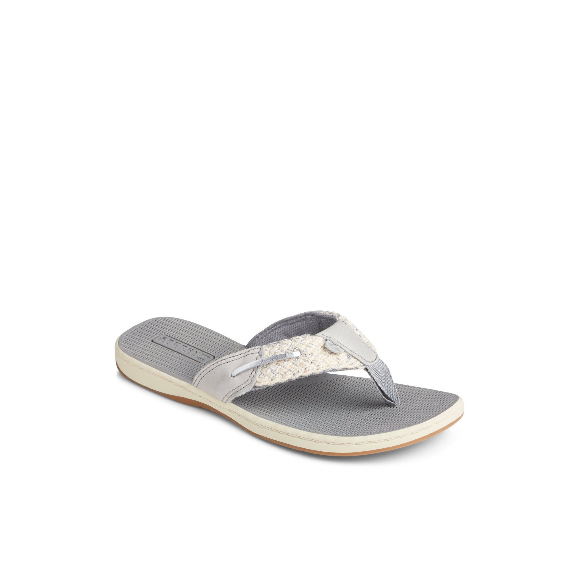 Three-quarter angle of Light Grey Parrotfish Sandal Flip Flop Thong Sandals's front side