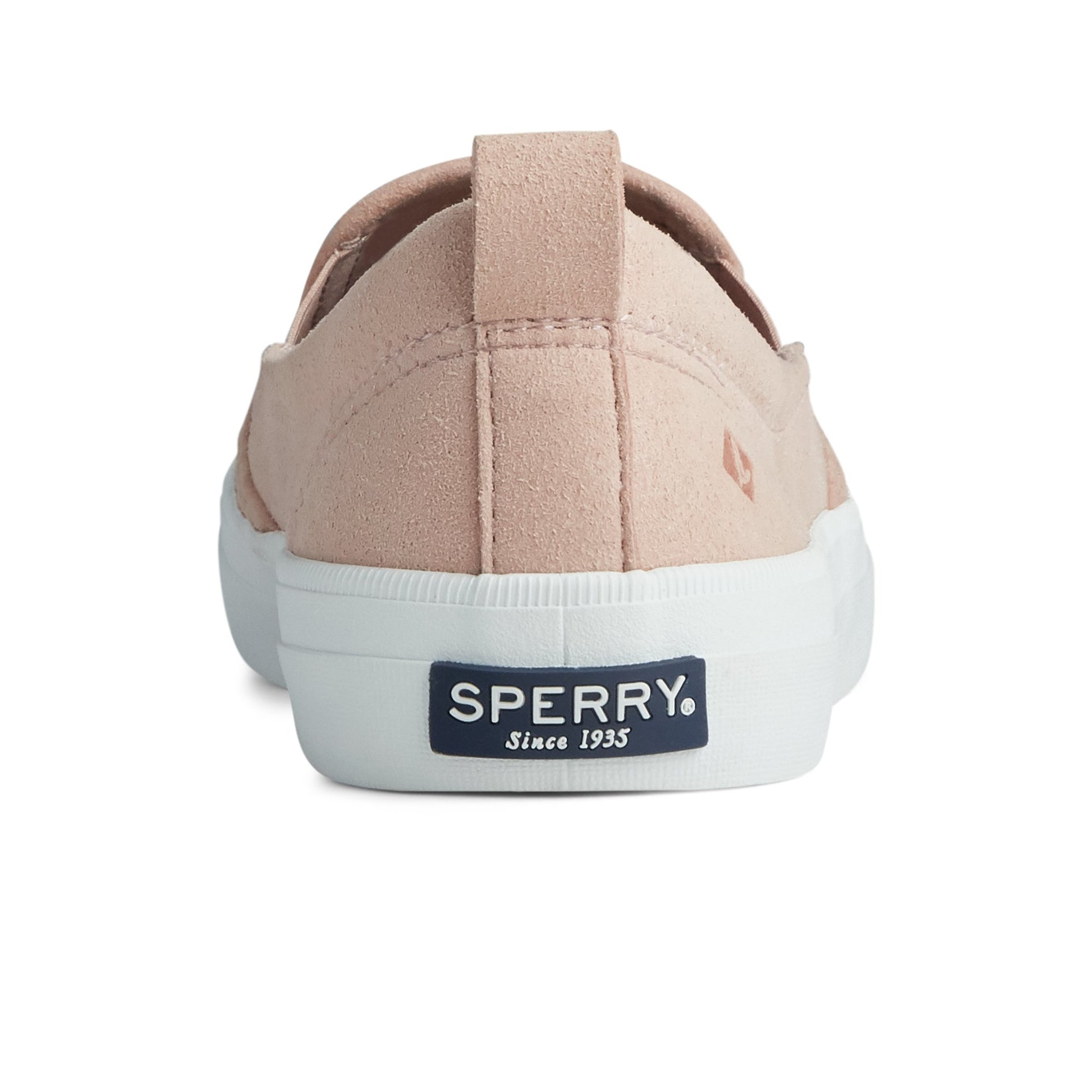 Close-up of the Medium Pink Crest Twin Gore Perforated Slip On Sneaker Vulcanized Sneaker