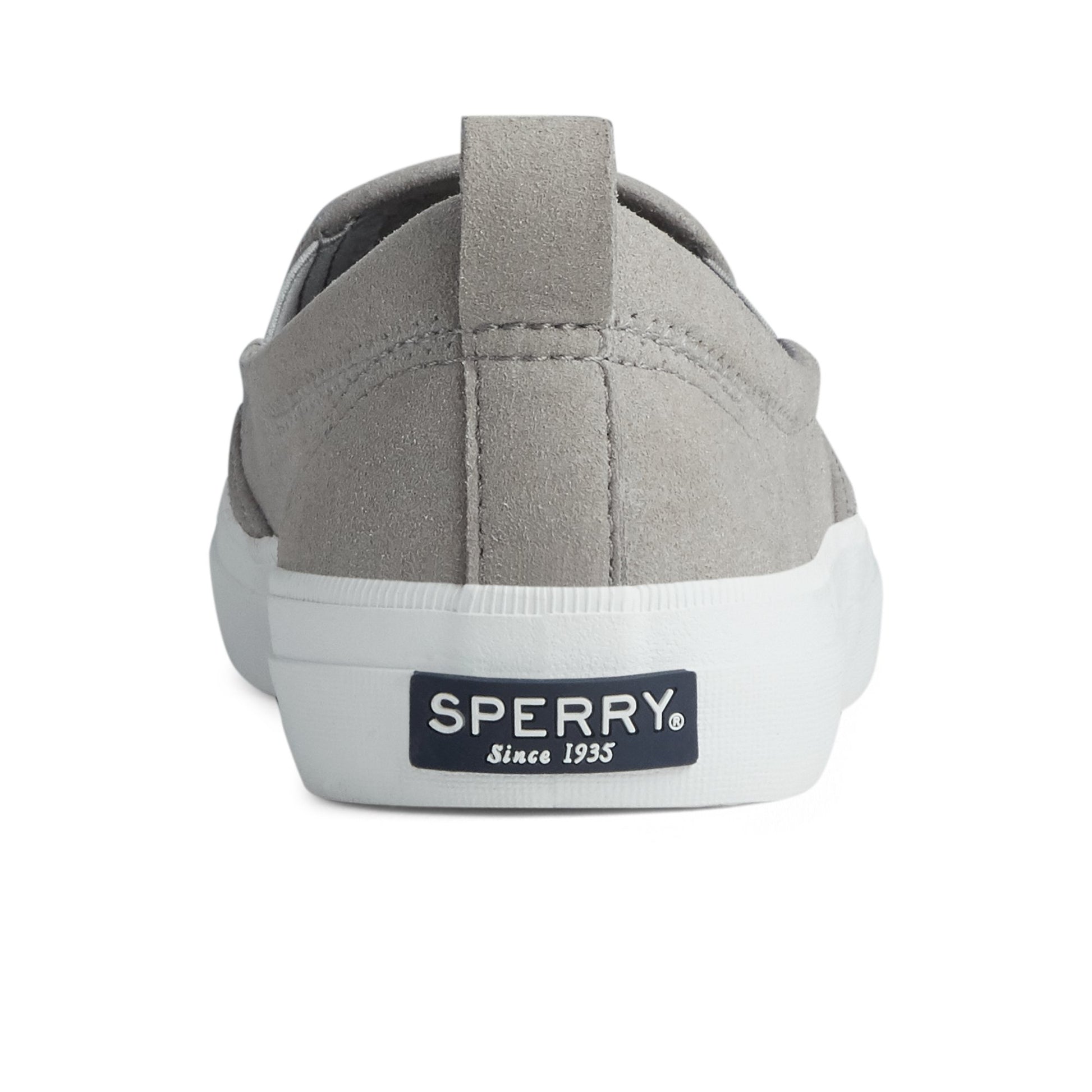 Close-up of the Grey Crest Twin Gore Perforated Slip On Sneaker Vulcanized Sneaker