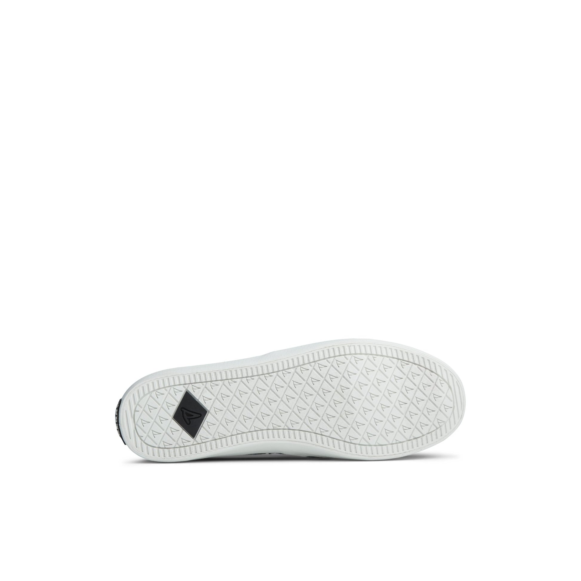 View of Black Crest Twin Gore Perforated Slip On Sneaker Vulcanized Sneaker's sole