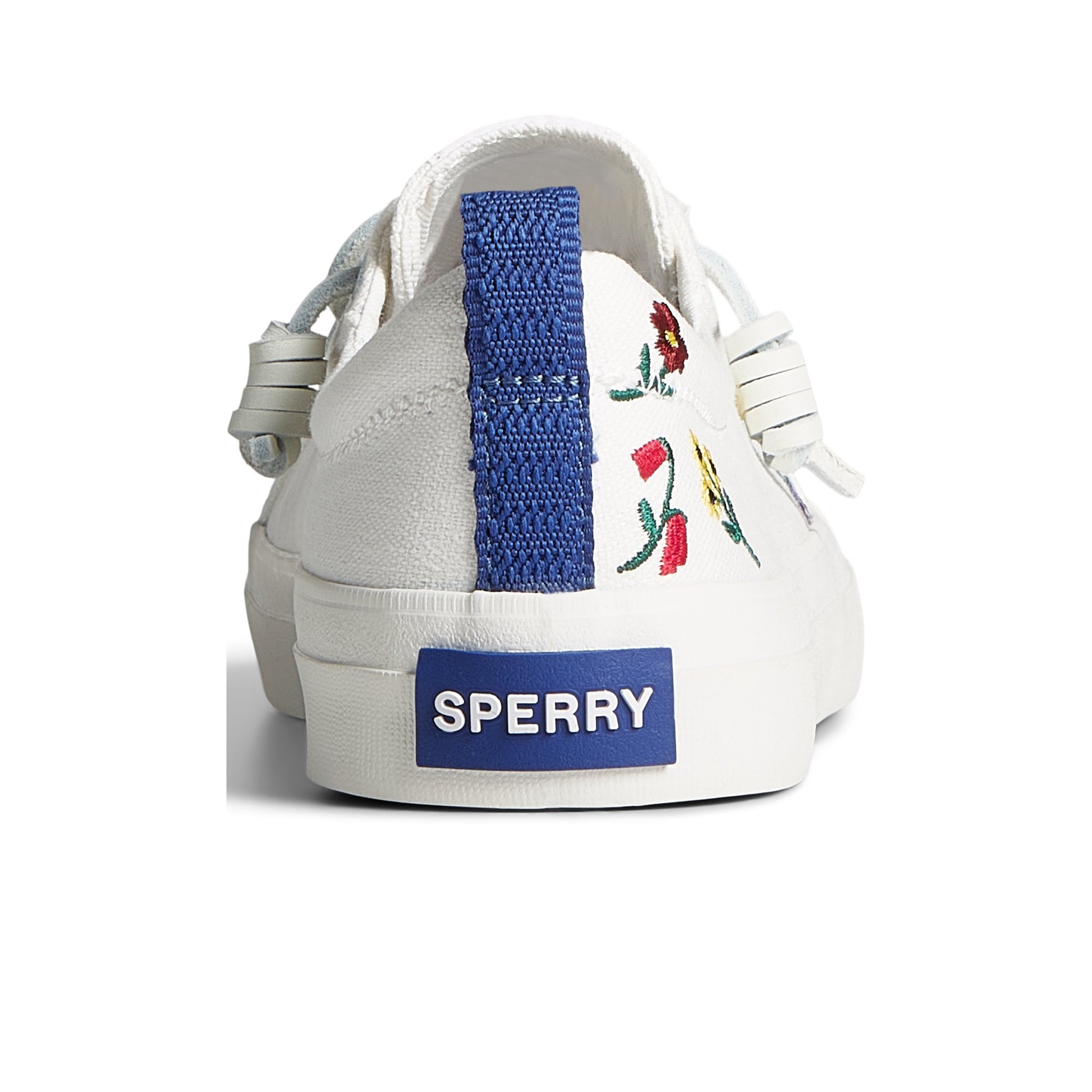 Close-up of the White Crest Vibe Floral Sneaker Vulcanized Sneaker