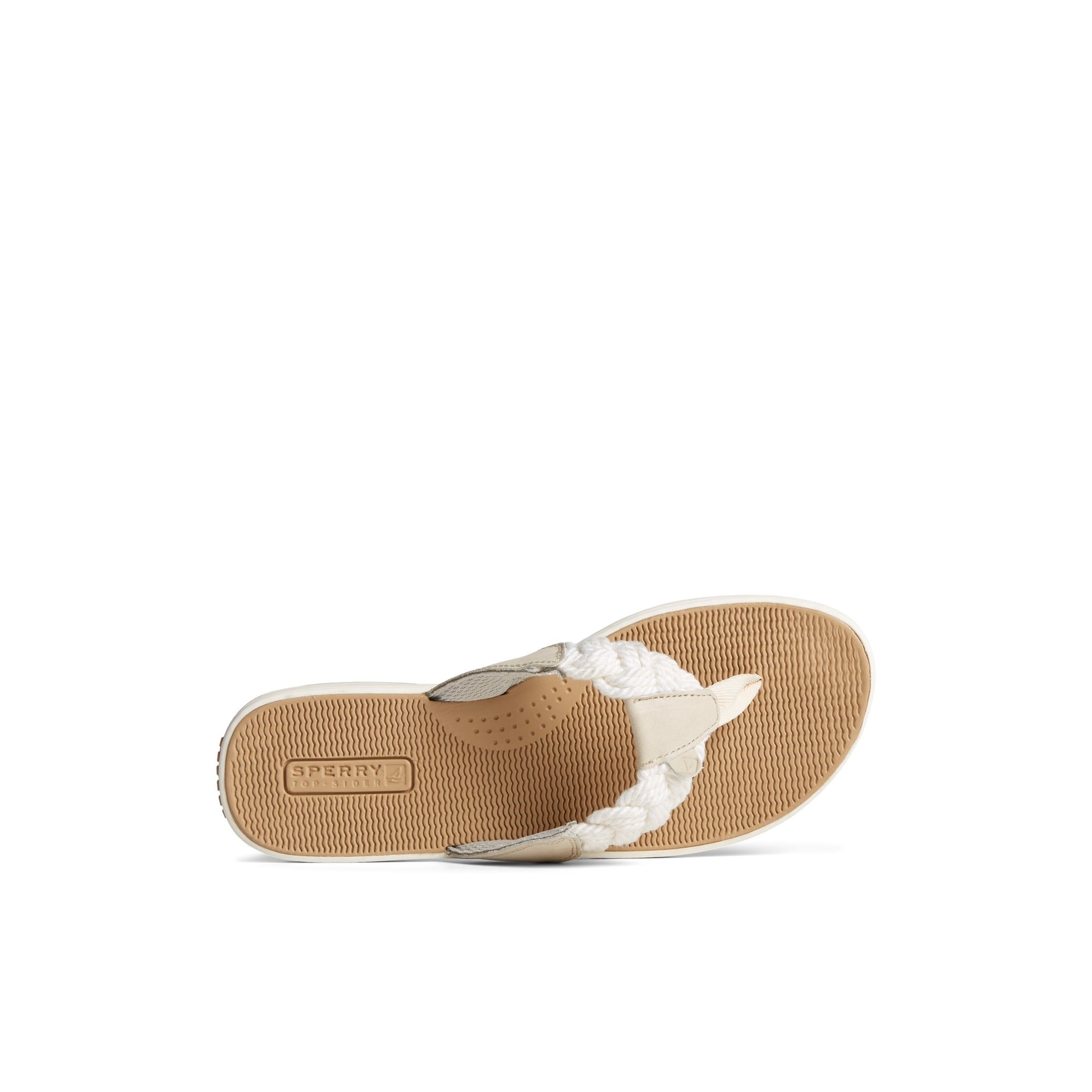 Top-down view of the Bone Parrotfish Braid Sandal Flip Flop Thong Sandals