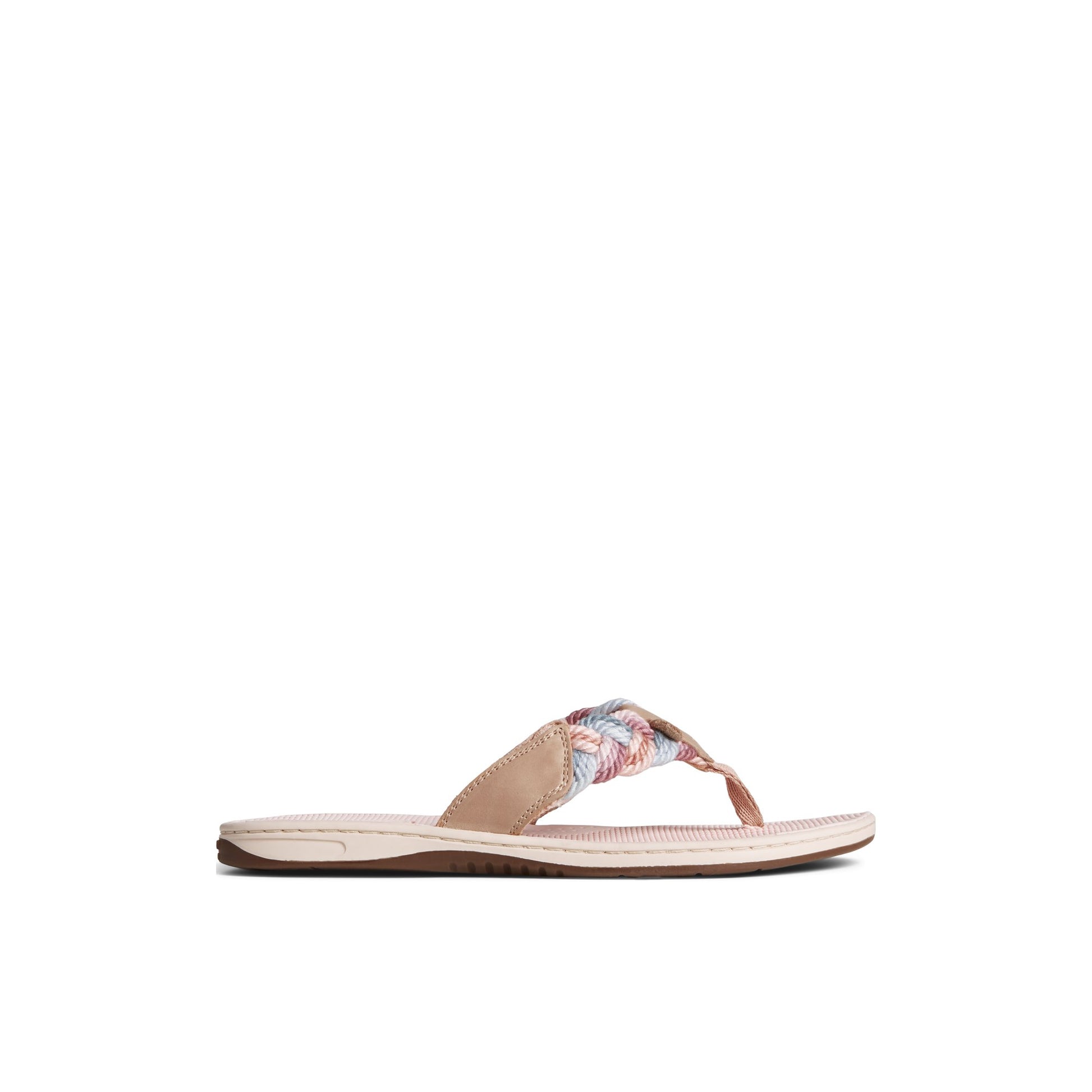 Main View of White Parrotfish Braid Sandal Flip Flop Thong Sandals for Womens