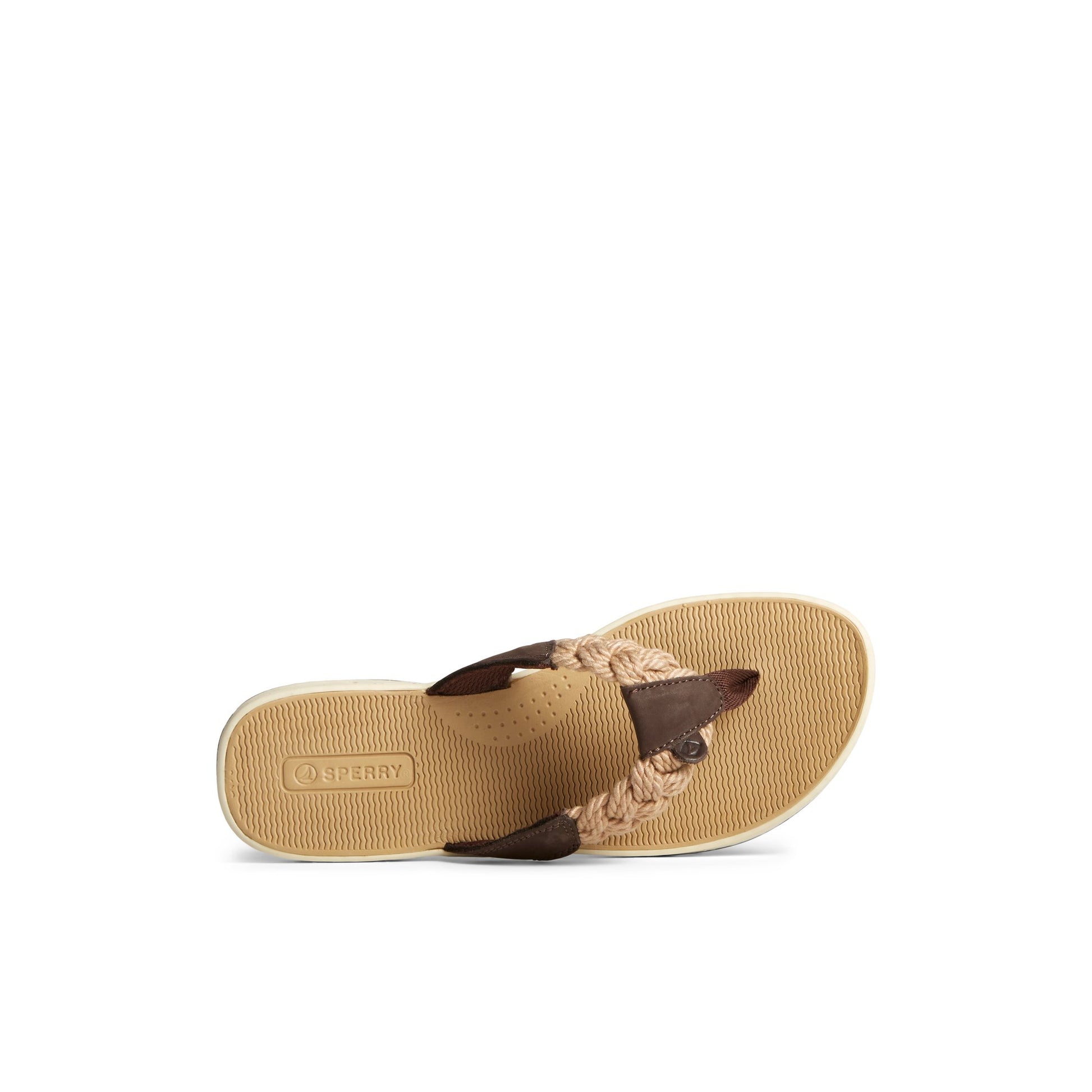 Top-down view of the Medium Brown Parrotfish Braid Sandal Flip Flop Thong Sandals