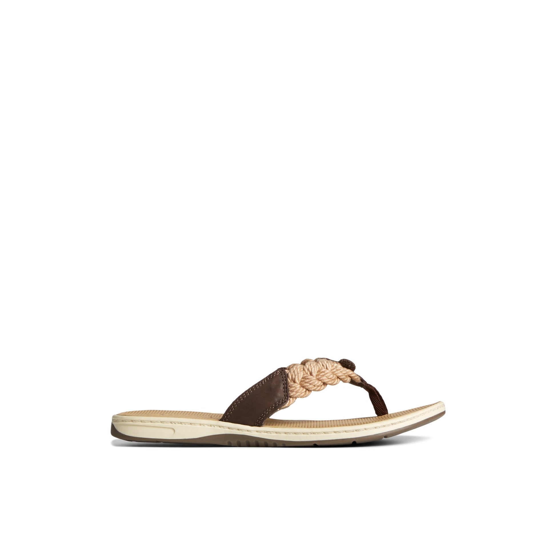 Main View of Medium Brown Parrotfish Braid Sandal Flip Flop Thong Sandals for Womens