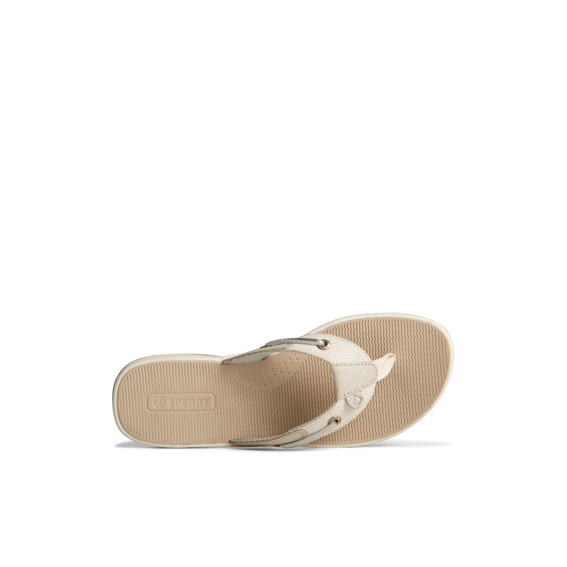Top-down view of the Grey Seafish Metallic Flip Flop Flip Flop Thong Sandals