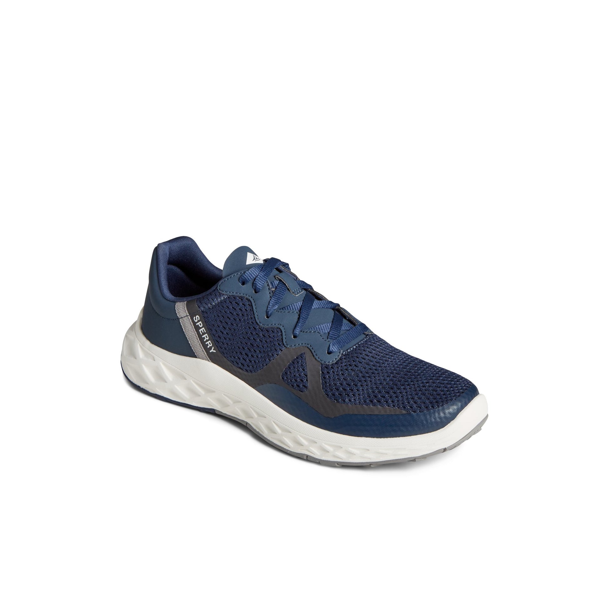 Three-quarter angle of Navy SeaCycled™ Headsail Sneaker Sneakers's front side