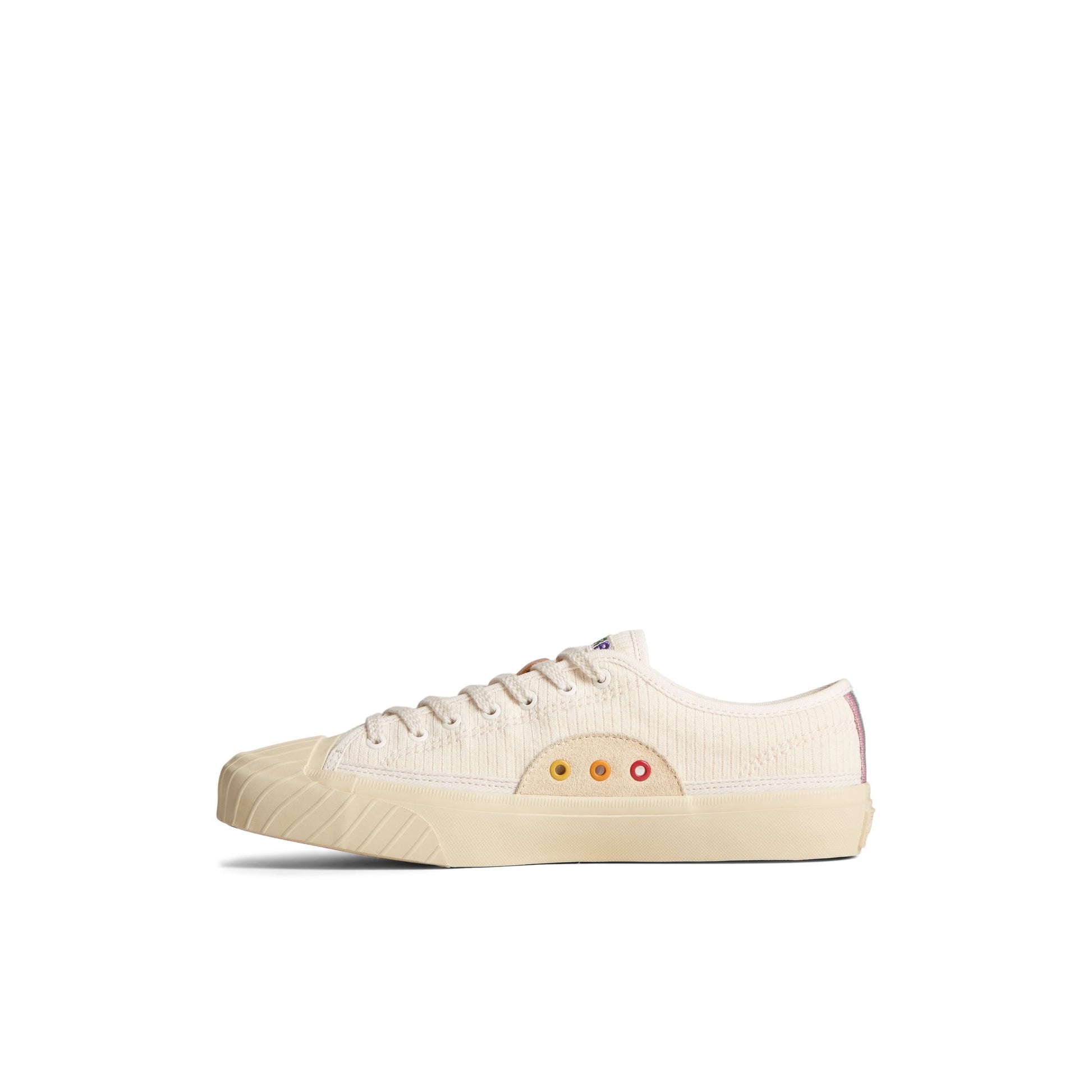 Side view of White Overflow Racquet Oxford Pride Sneaker Tennis Sneakers