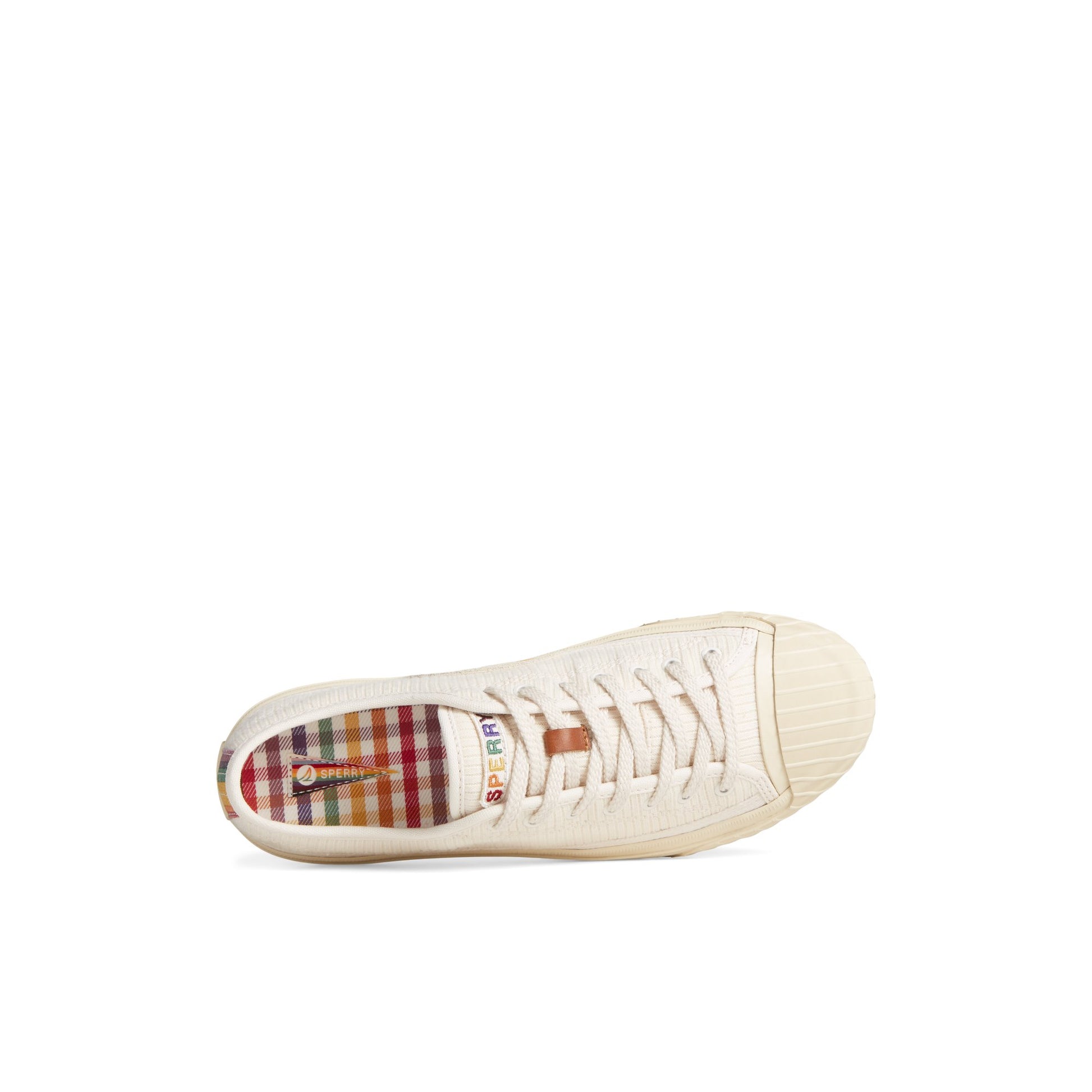 Top-down view of the White Overflow Racquet Oxford Pride Sneaker Tennis Sneakers