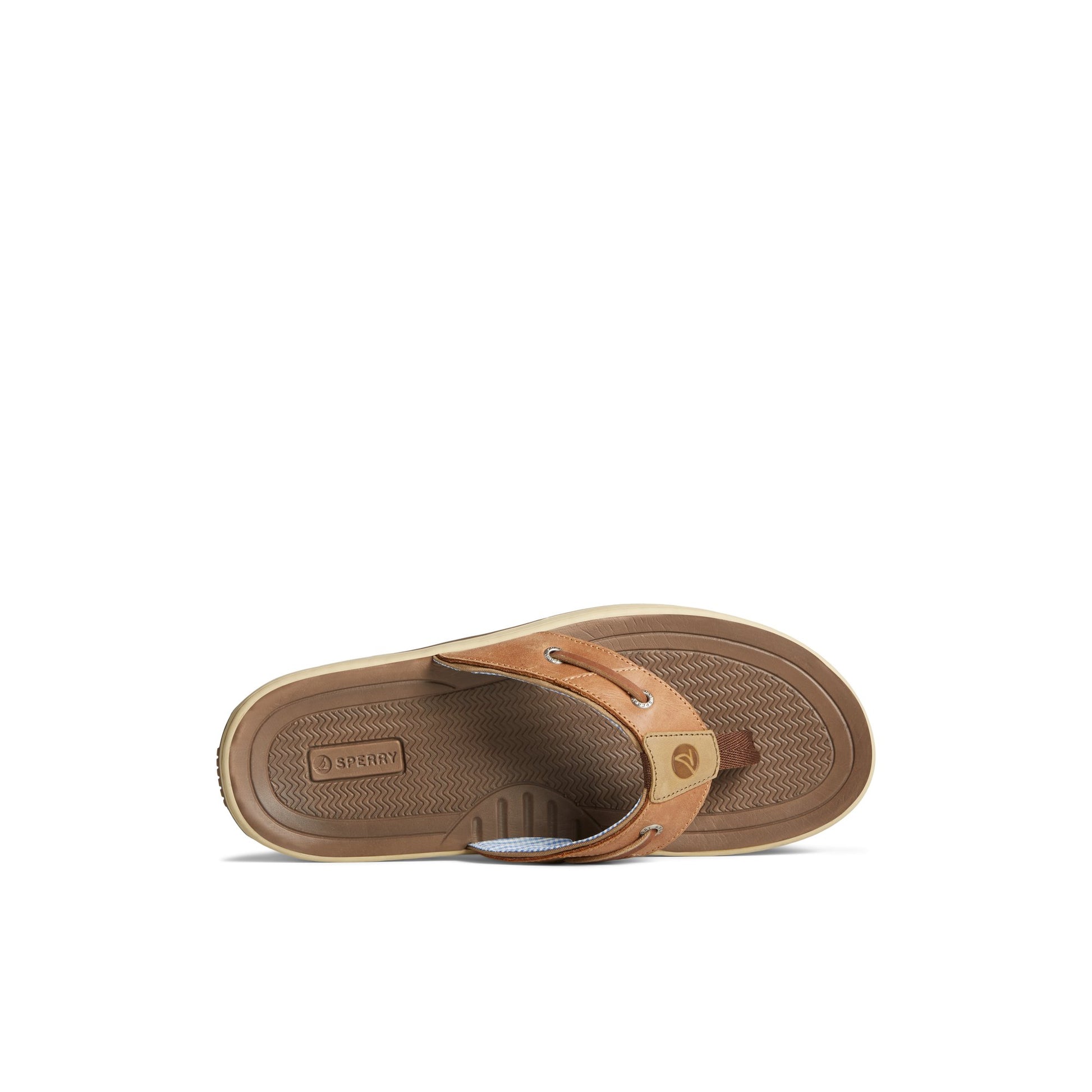 Top-down view of the Light Brown Baitfish Flip Flops Flip Flop Thong Sandals