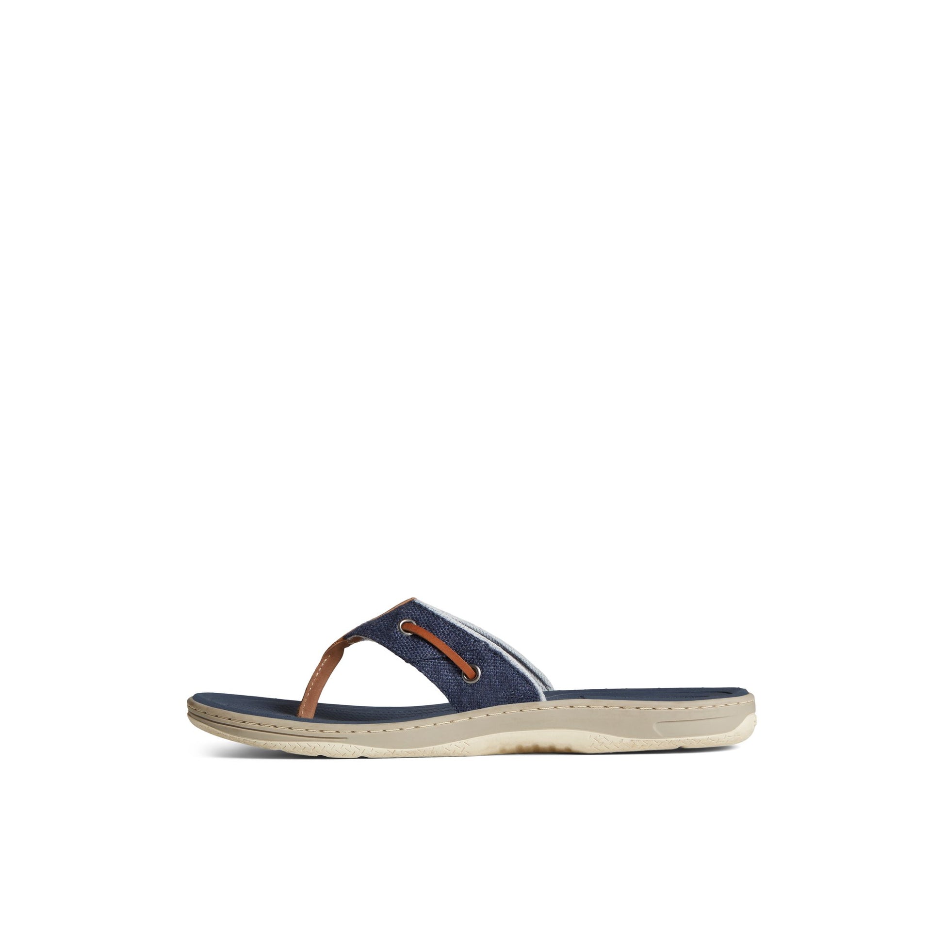 Side view of Navy SeaCycled™ Baitfish Baja Flip Flop Flip Flop Thong Sandals