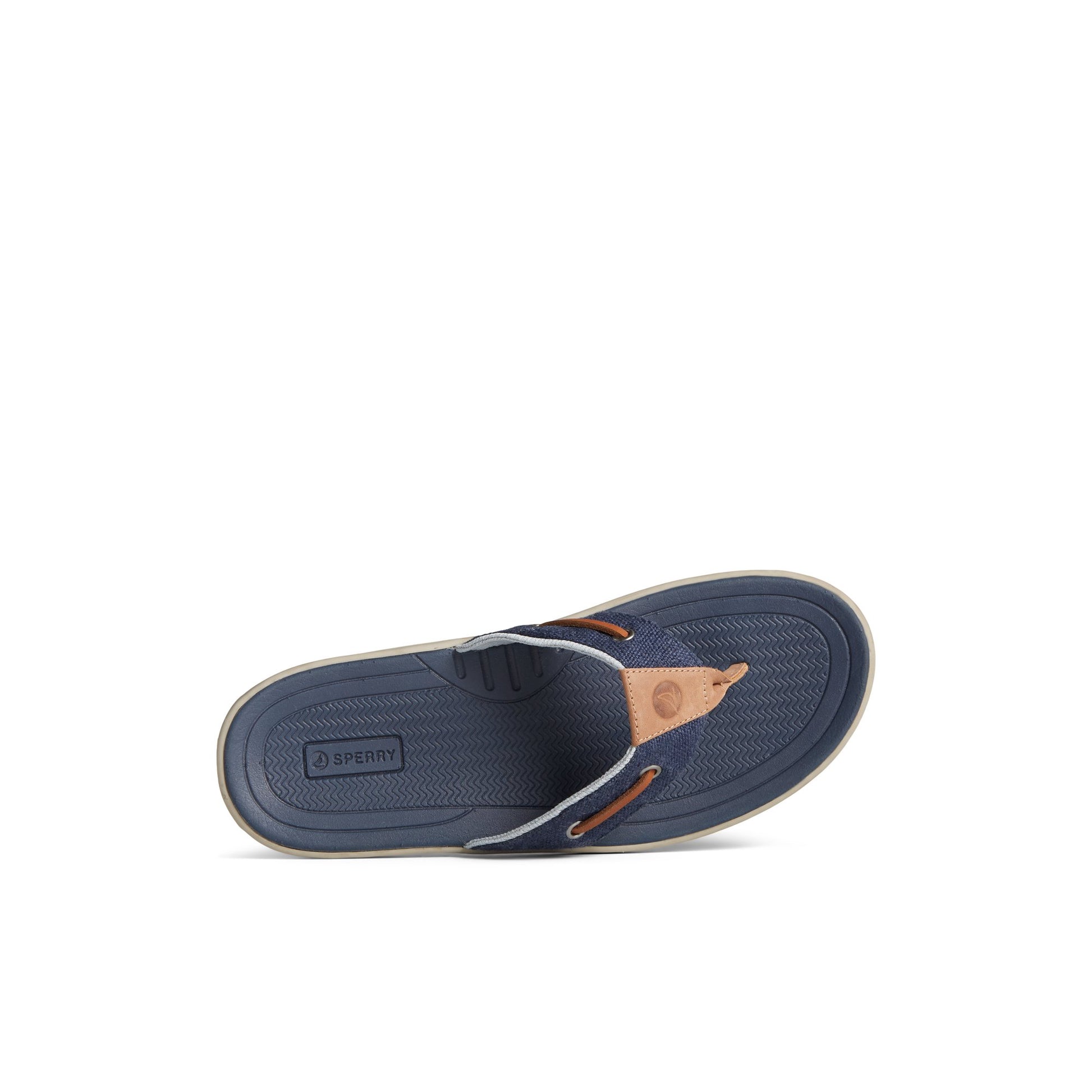 Top-down view of the Navy SeaCycled™ Baitfish Baja Flip Flop Flip Flop Thong Sandals