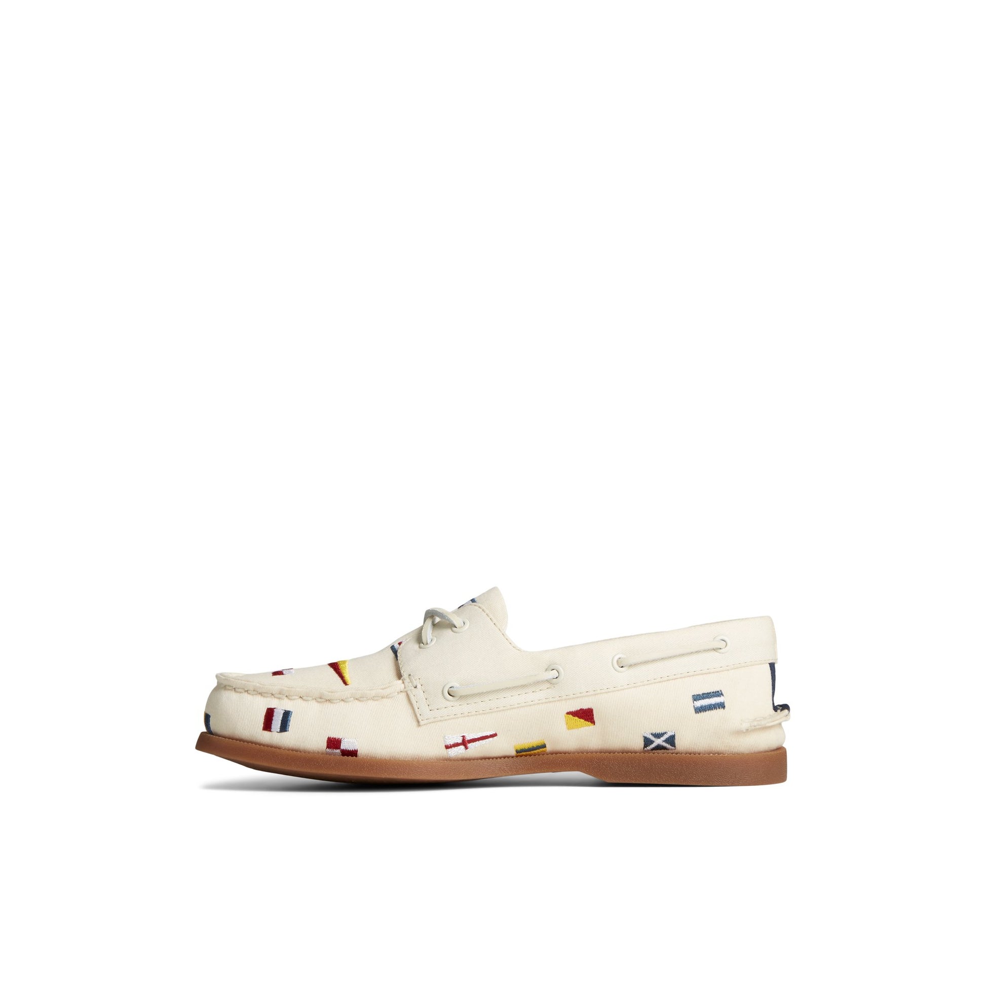 Side view of Bone Authentic Original™ Nautical Flag Boat Shoe Boat Shoes