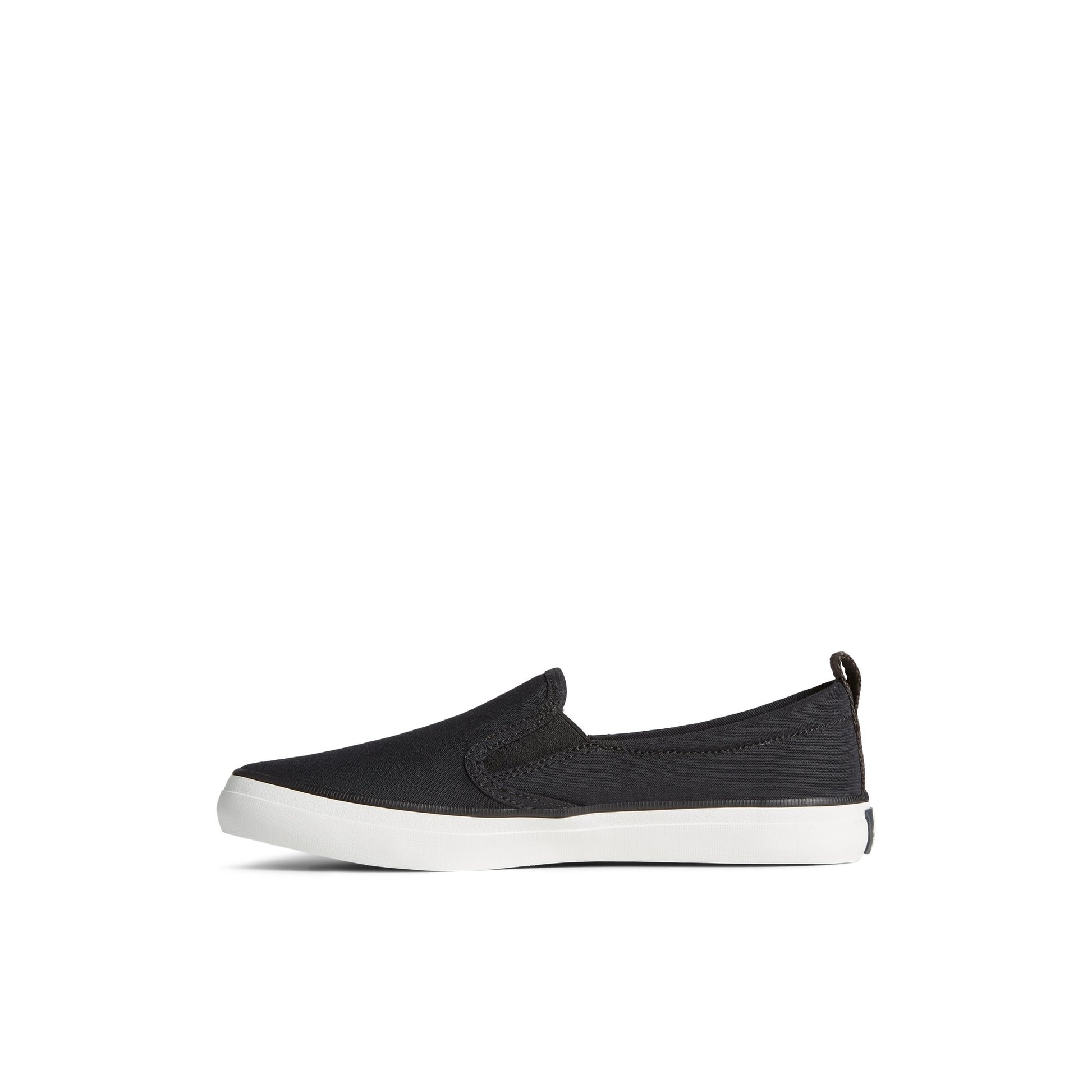 Side view of Black SeaCycled™ Crest Twin Gore Canvas Sneaker Vulcanized Sneaker