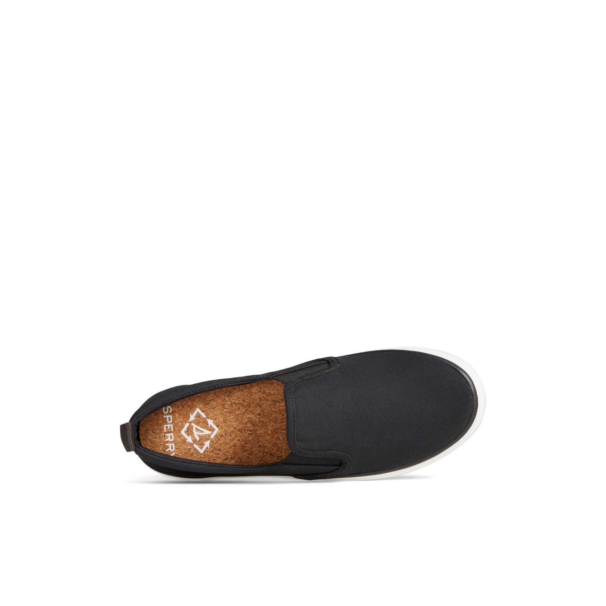 Top-down view of the Black SeaCycled™ Crest Twin Gore Canvas Sneaker Vulcanized Sneaker