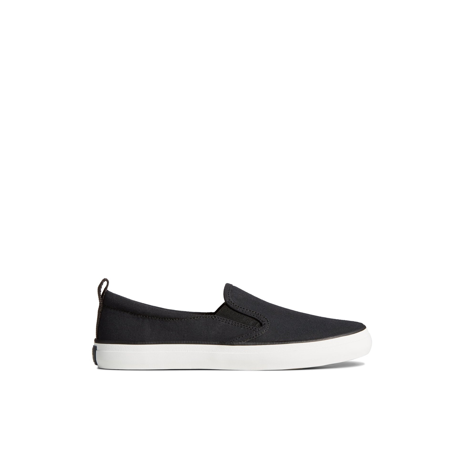 Main View of Black SeaCycled™ Crest Twin Gore Canvas Sneaker Vulcanized Sneaker for Womens
