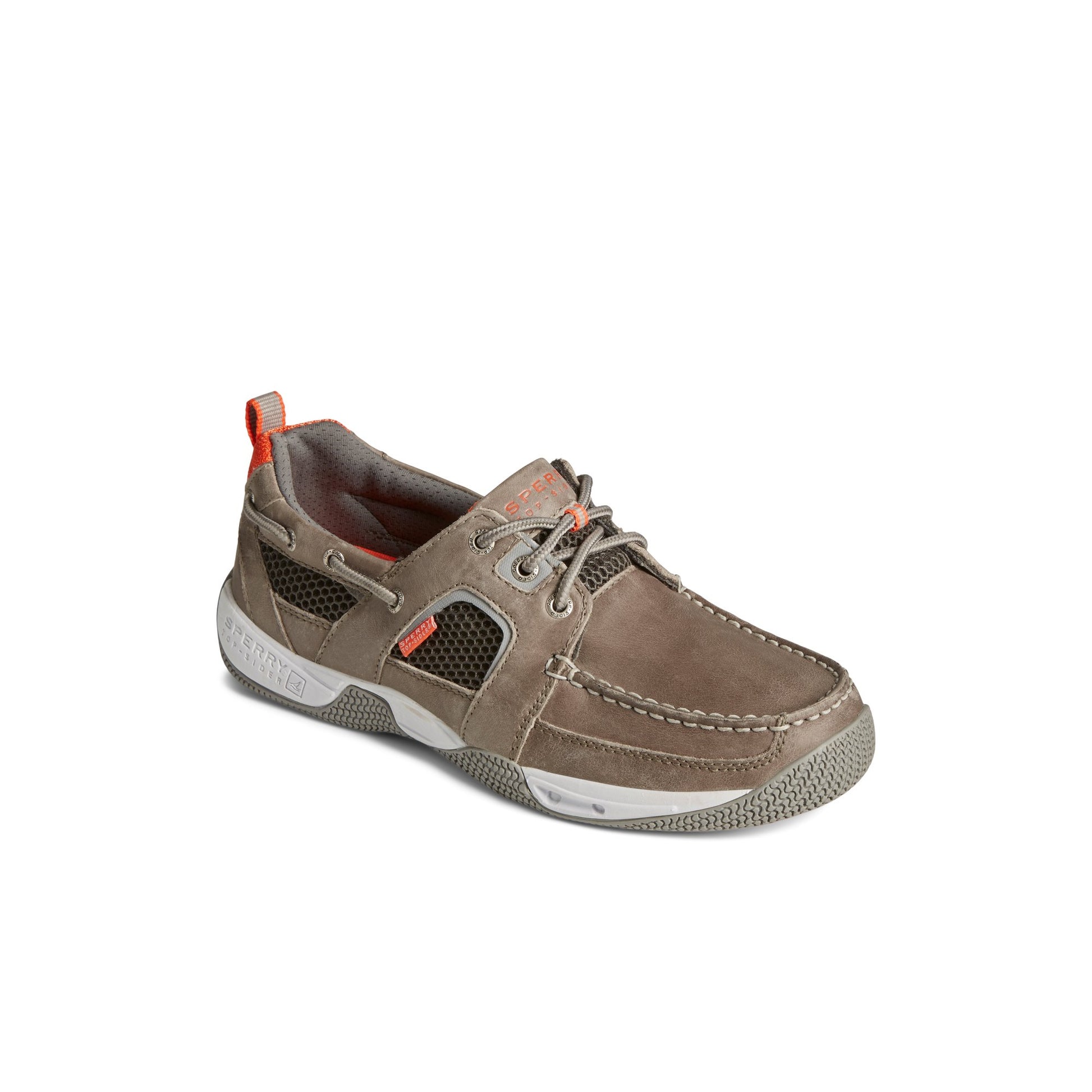 Three-quarter angle of Grey Sea Kite Sport Moc Boat Shoe Boat Shoe Sneaker's front side