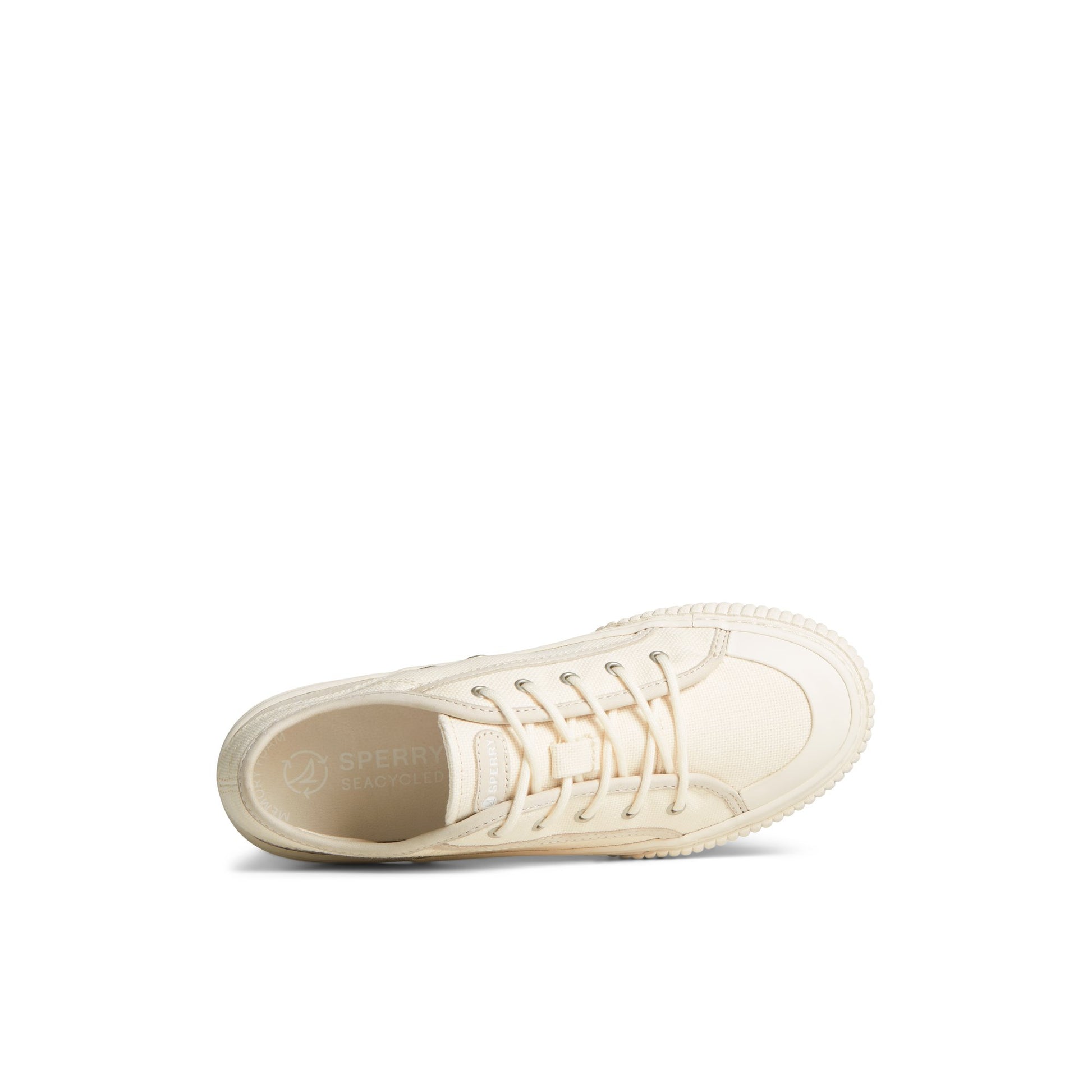 Top-down view of the White Astor Sneaker Vulcanized Sneaker
