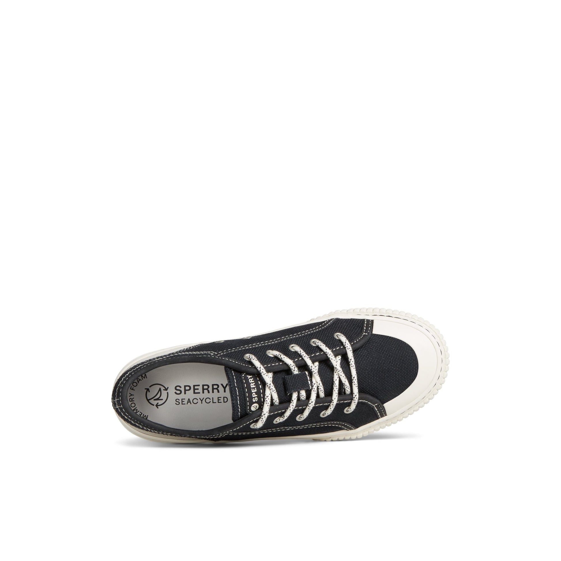 Top-down view of the Black Astor Sneaker Vulcanized Sneaker
