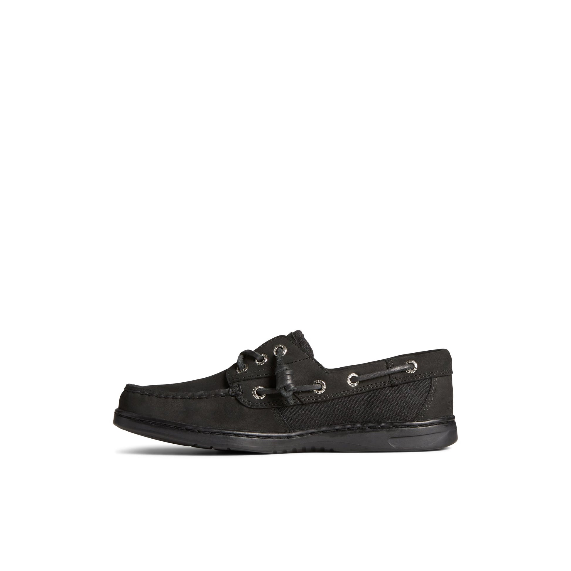 Side view of Black Rosefish 3-Eye Boat Shoe Boat Shoes