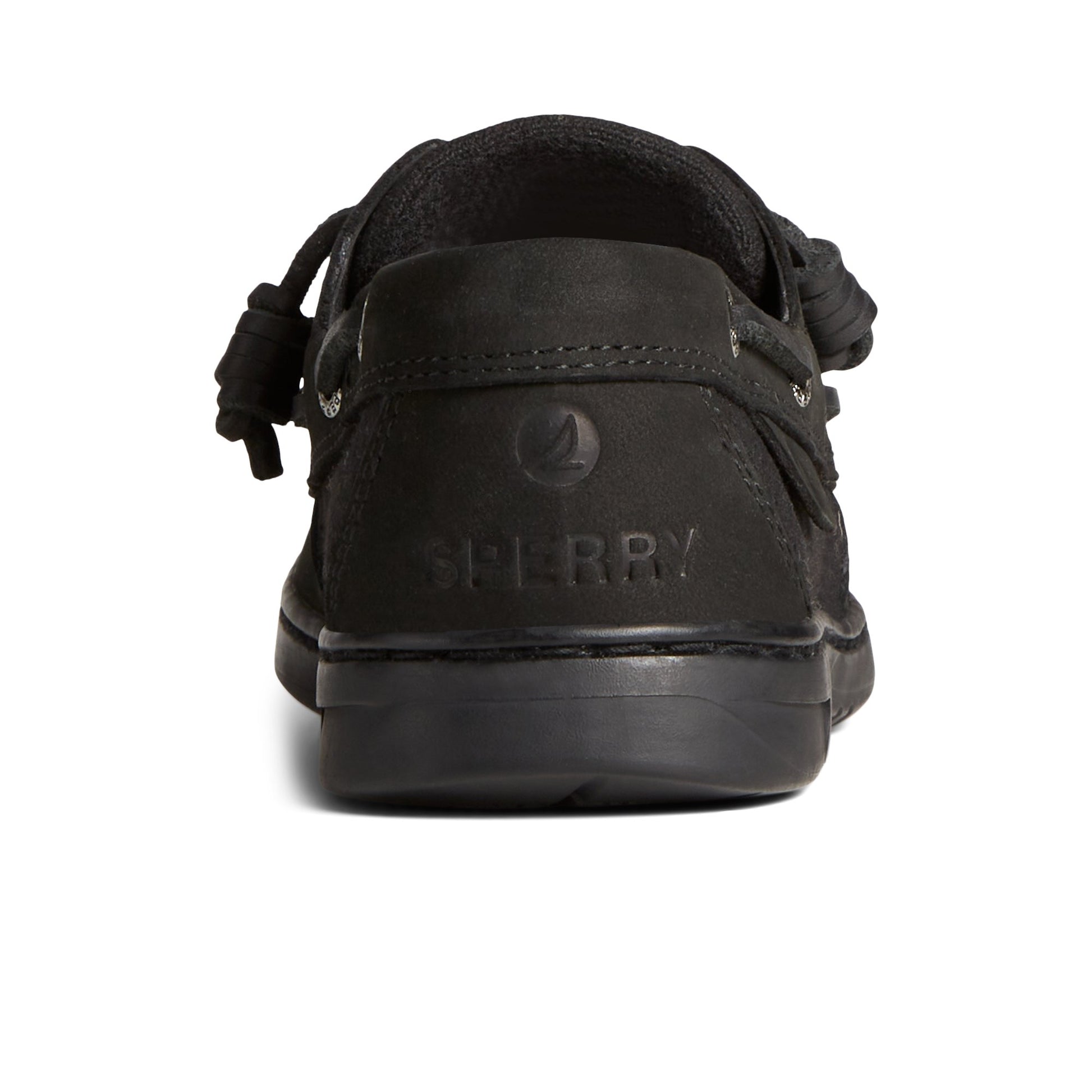 Close-up of the Black Rosefish 3-Eye Boat Shoe Boat Shoes