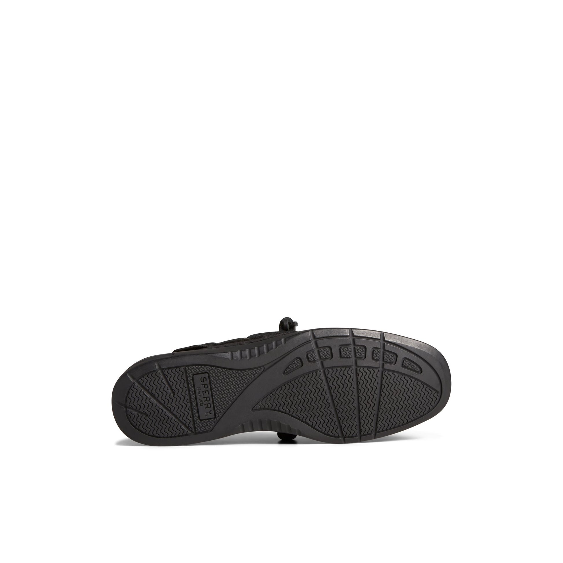 View of Black Rosefish 3-Eye Boat Shoe Boat Shoes's sole