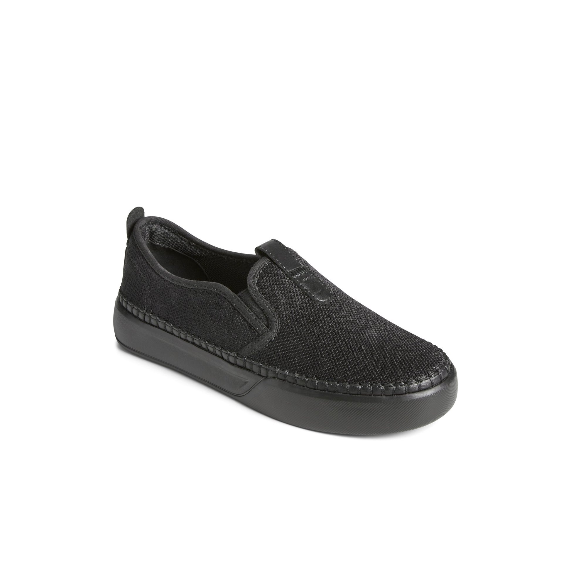 Three-quarter angle of Black Breaker Plushwave™ Sneaker Slip-on Sneakers's front side
