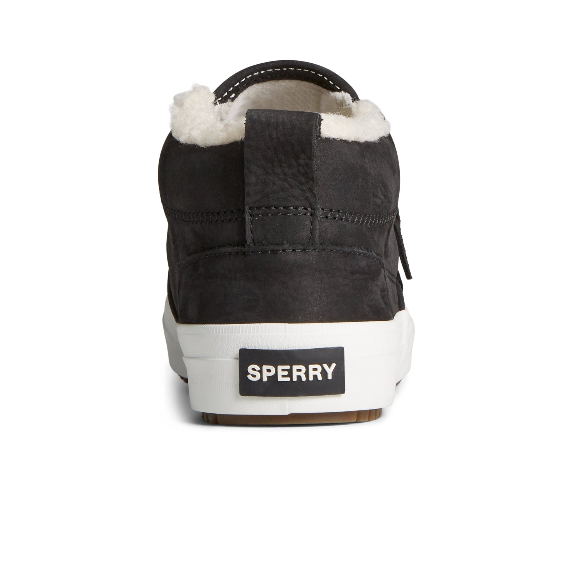 Close-up of the Black Crest Side Zip Cozy Sneaker Sneaker Boots