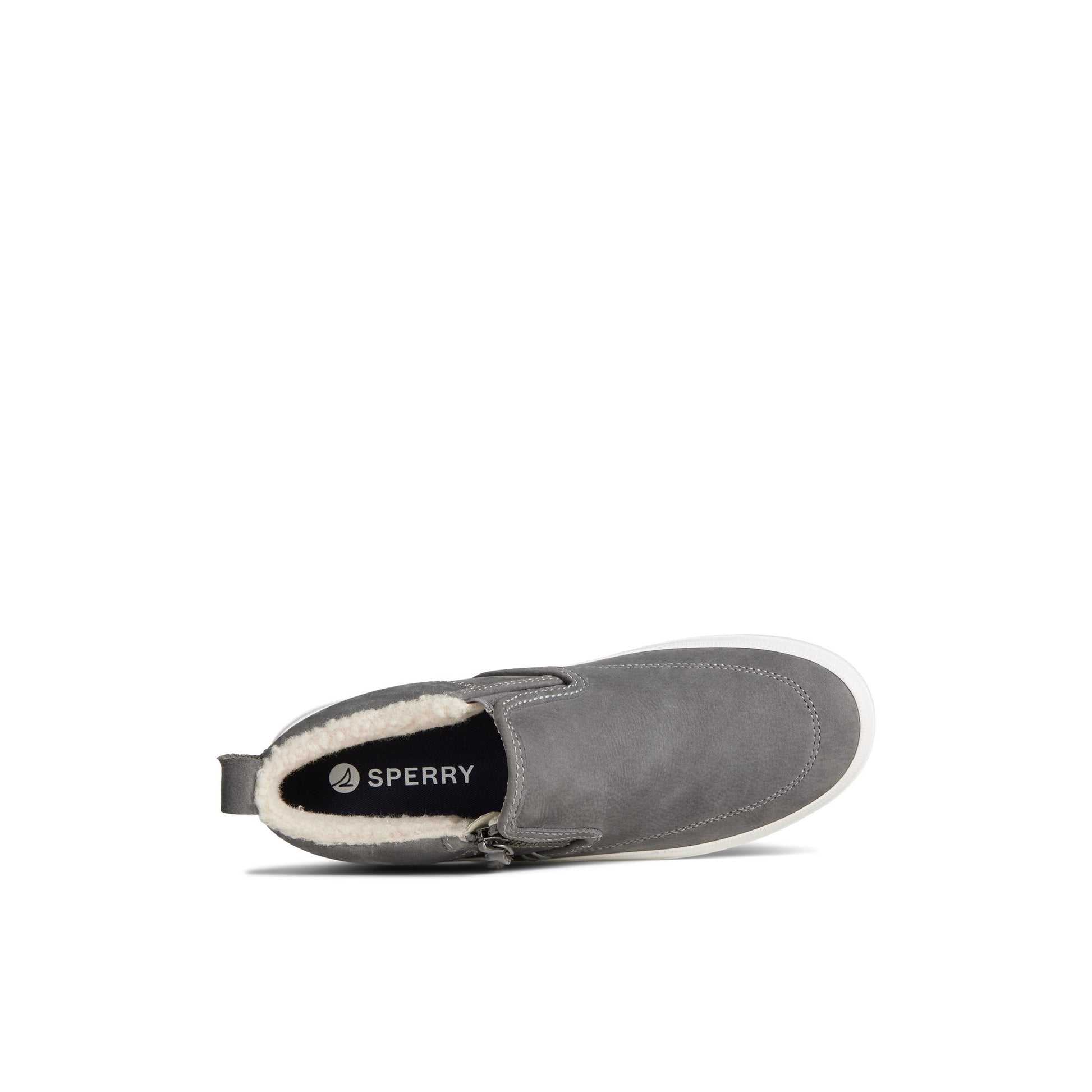 Top-down view of the Grey Crest Side Zip Cozy Sneaker Sneaker Boots