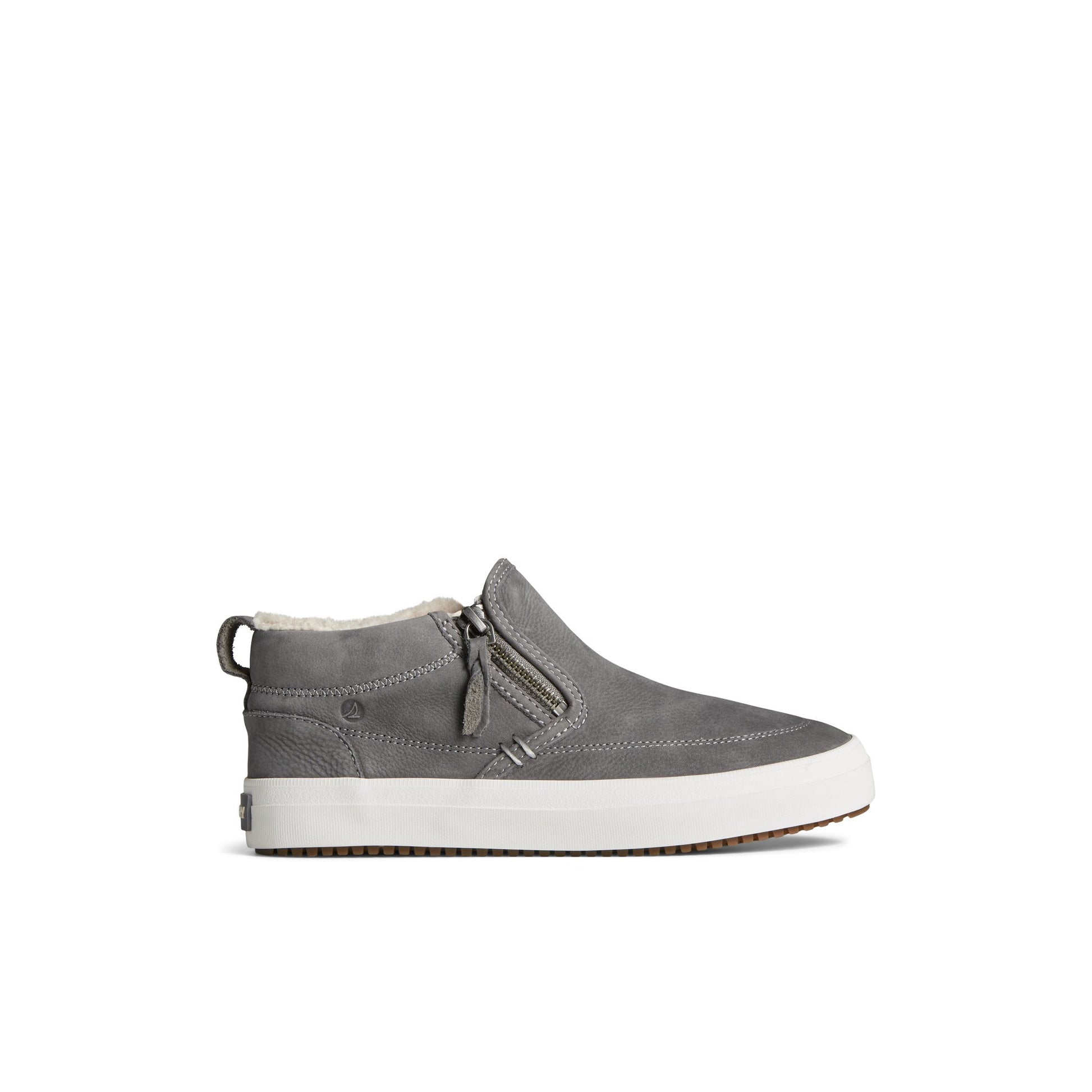 Main View of Grey Crest Side Zip Cozy Sneaker Sneaker Boots for Womens