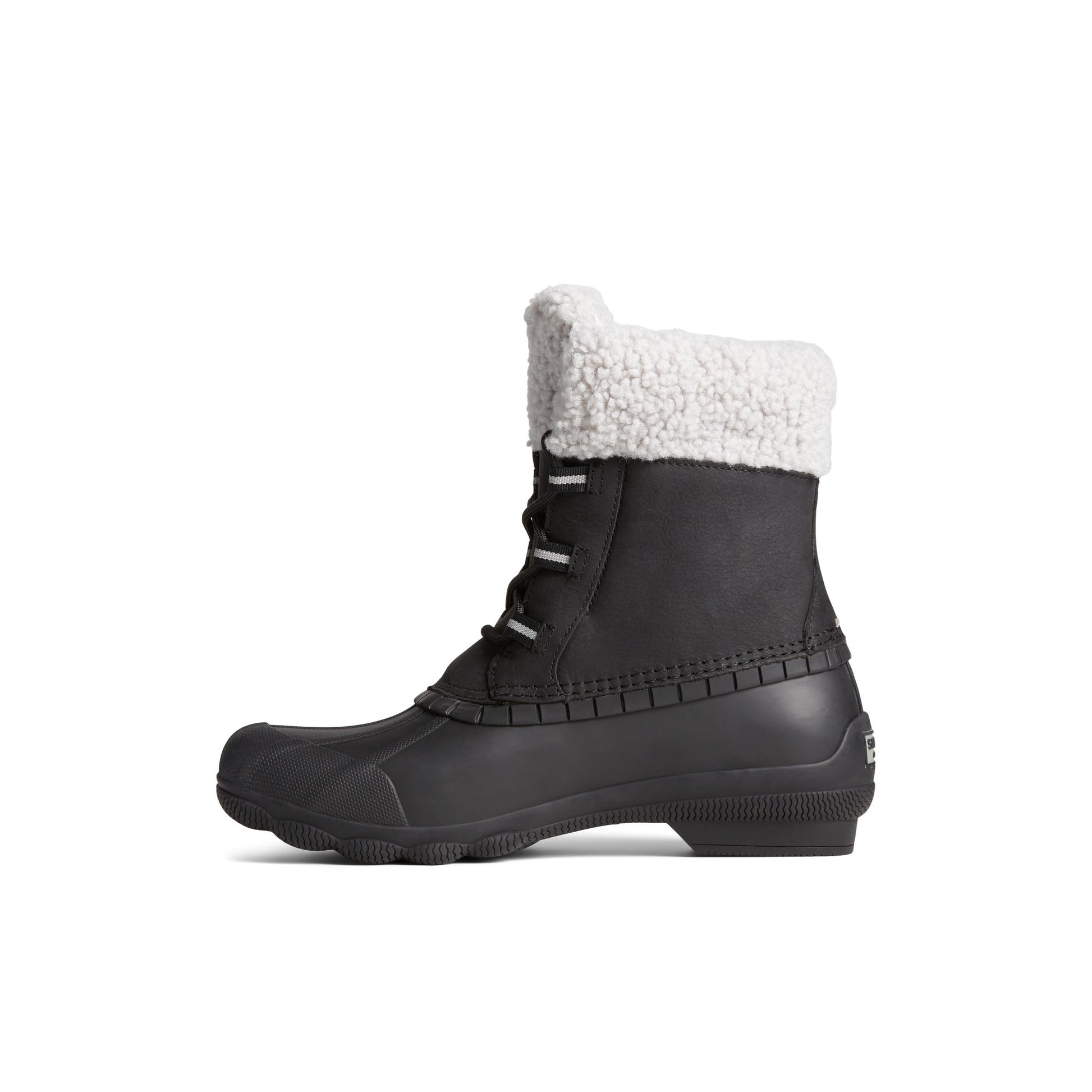 Side view of Black Syren Alpine Leather Boot Duck Boots