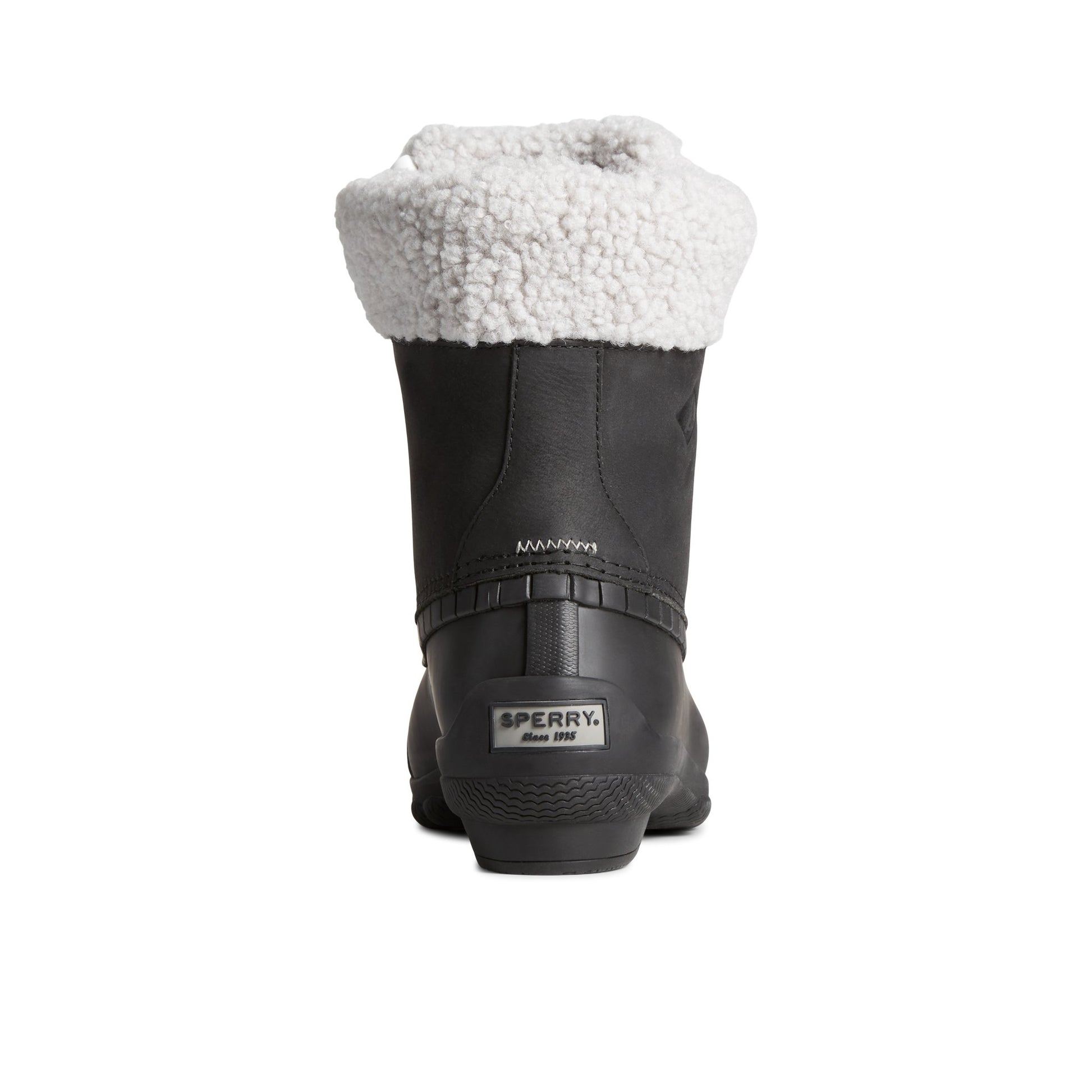 Close-up of the Black Syren Alpine Leather Boot Duck Boots