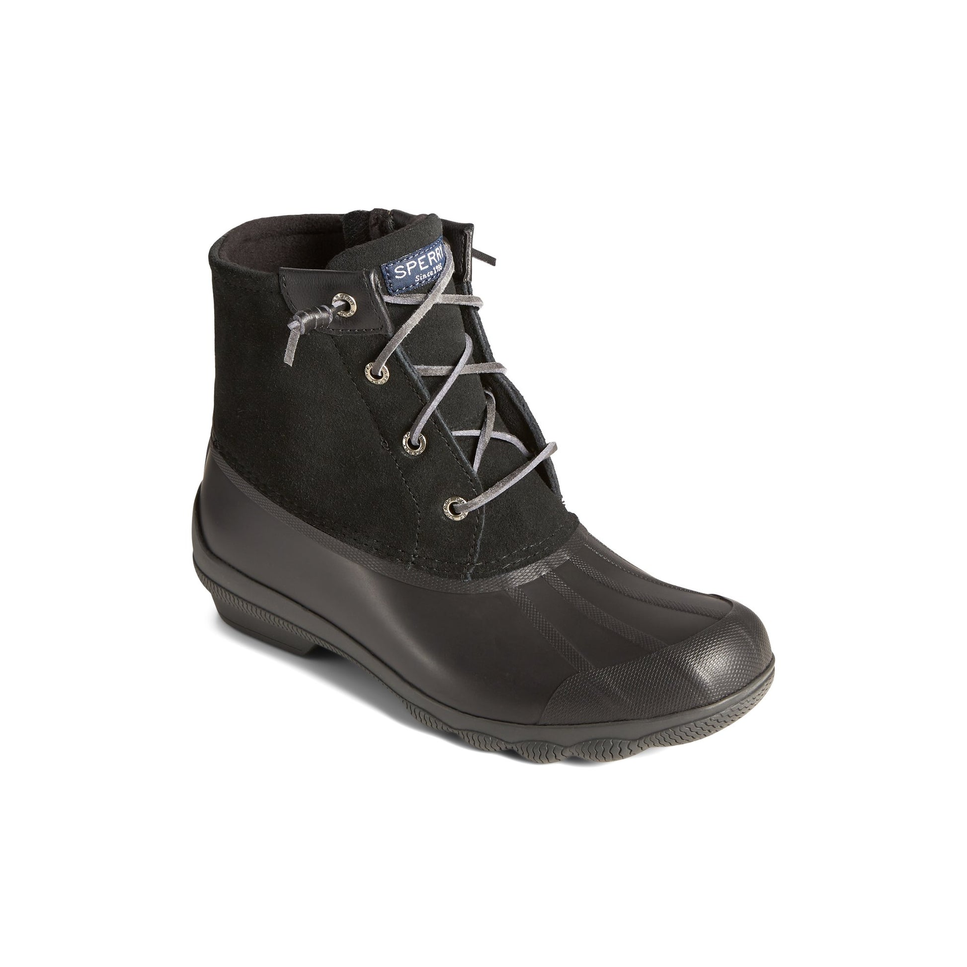 Three-quarter angle of Black Syren Gulf Duck Boot Duck Boots's front side