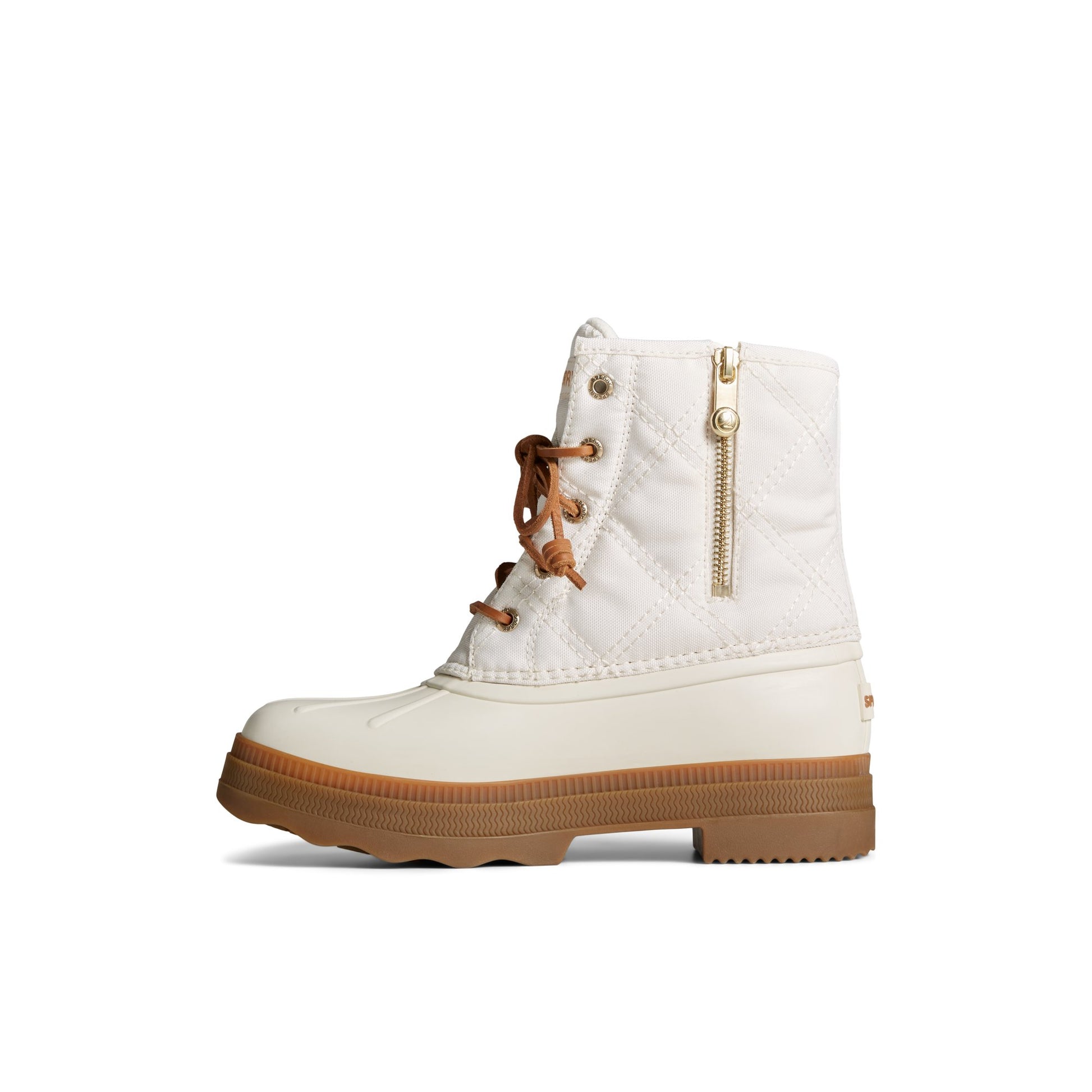 Side view of White Saltwater 2.0 Textile Duck Boot Duck Boots
