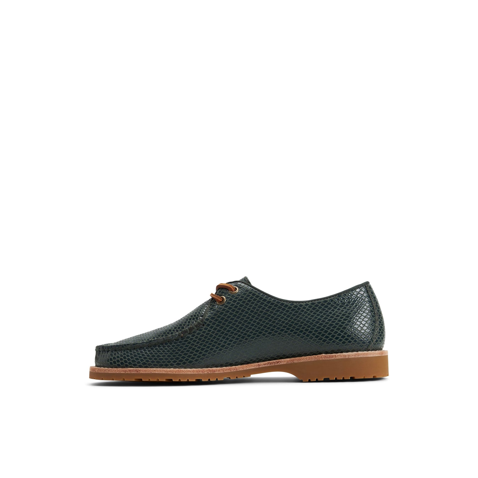 Three-quarter angle of Green Sperry x Palmes Captain’s Oxford Captain's Oxford Dress Shoes's back side
