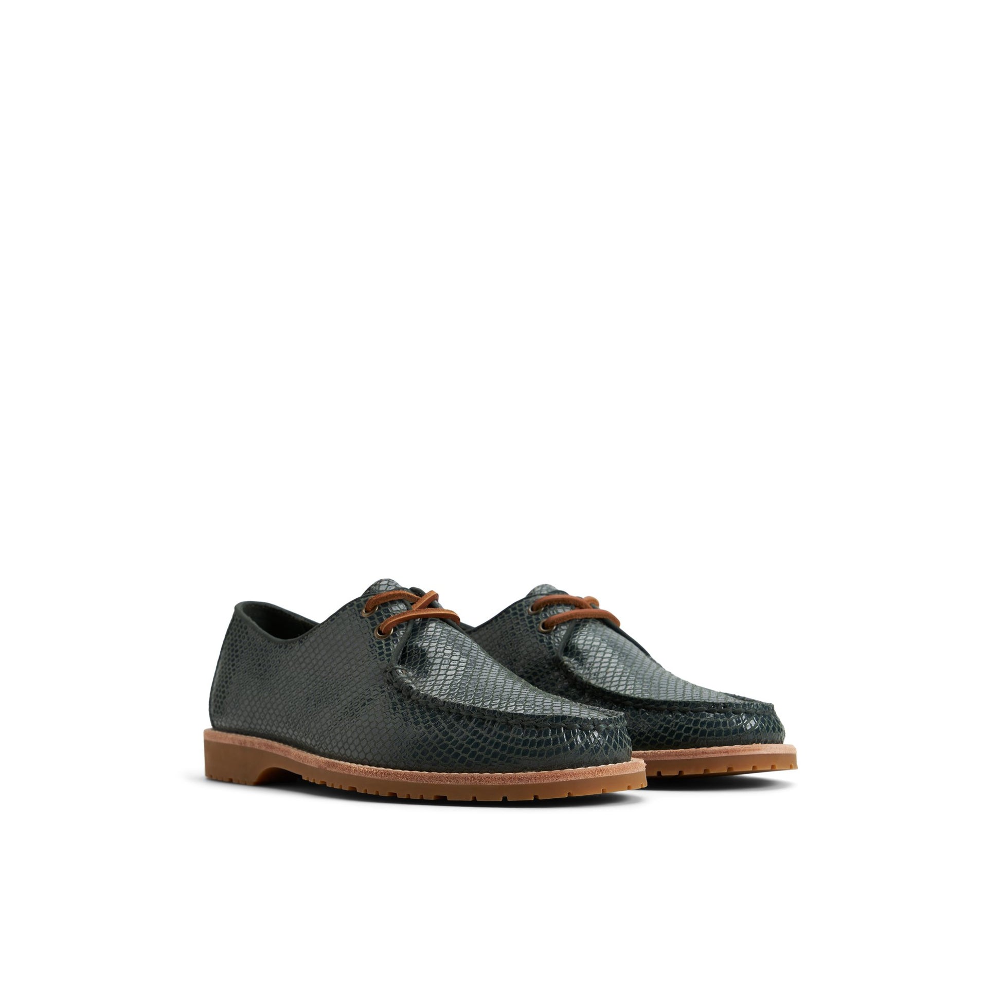 Side view of Green Sperry x Palmes Captain’s Oxford Captain's Oxford Dress Shoes