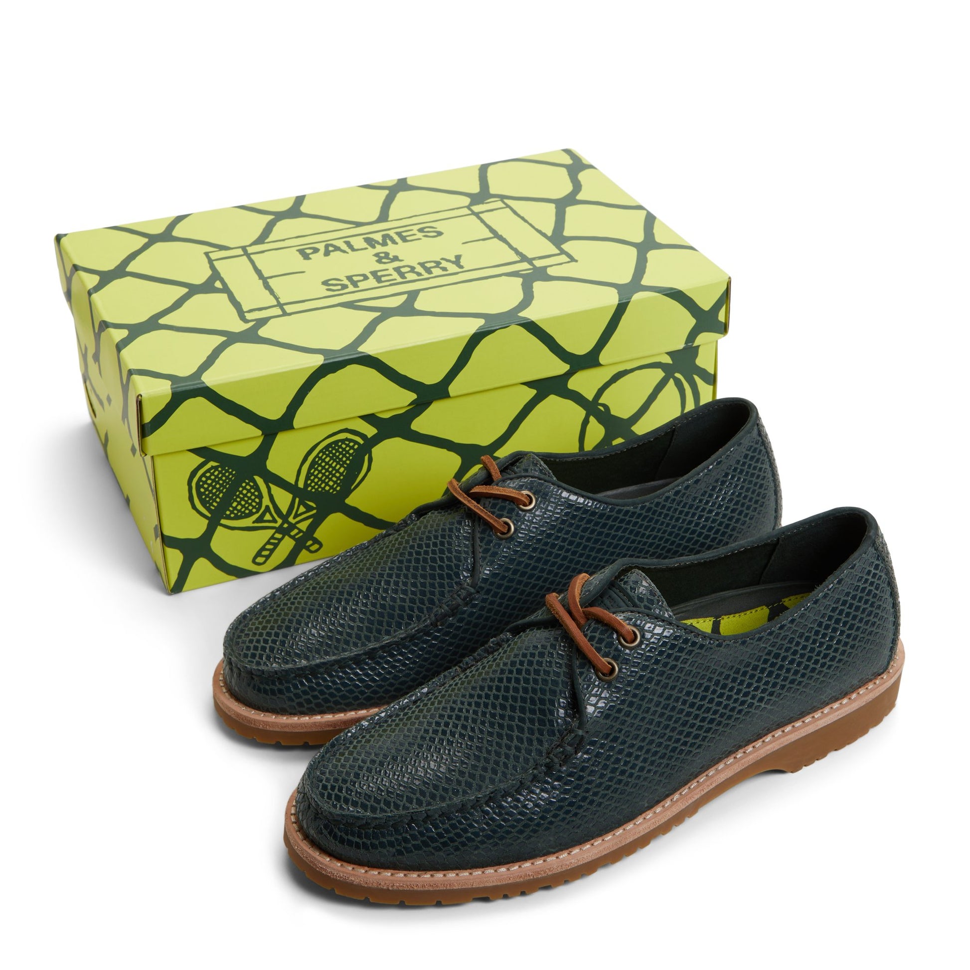 View of Green Sperry x Palmes Captain’s Oxford Captain's Oxford Dress Shoes's sole