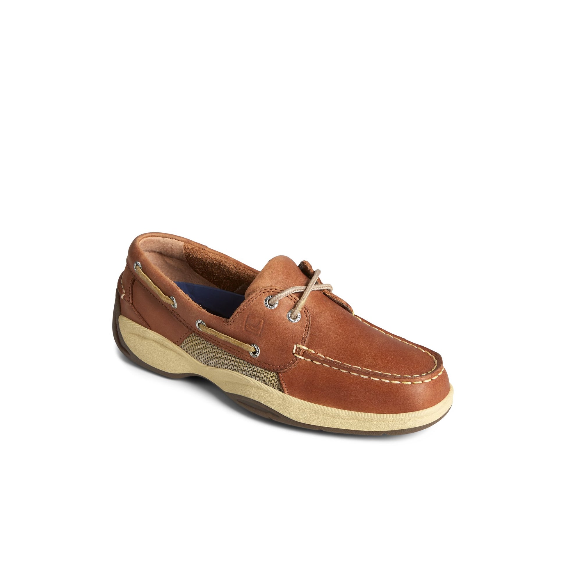 Three-quarter angle of Cognac Intrepid 2-Eye Boat Shoe Boat Shoe Sneaker's front side