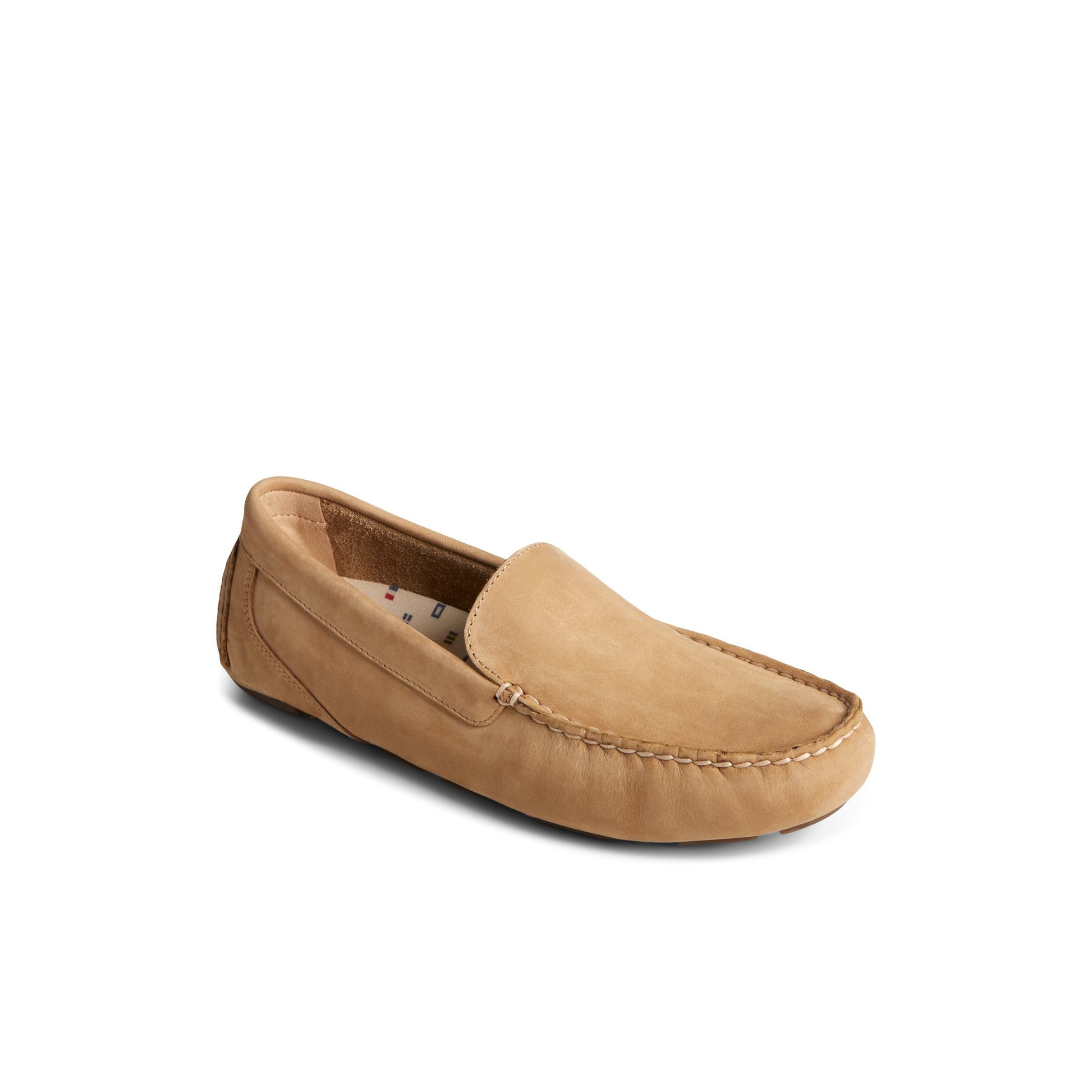 Three-quarter angle of Bone Davenport Nubuck Venetian Driver Driver Loafer Casual Shoes's front side