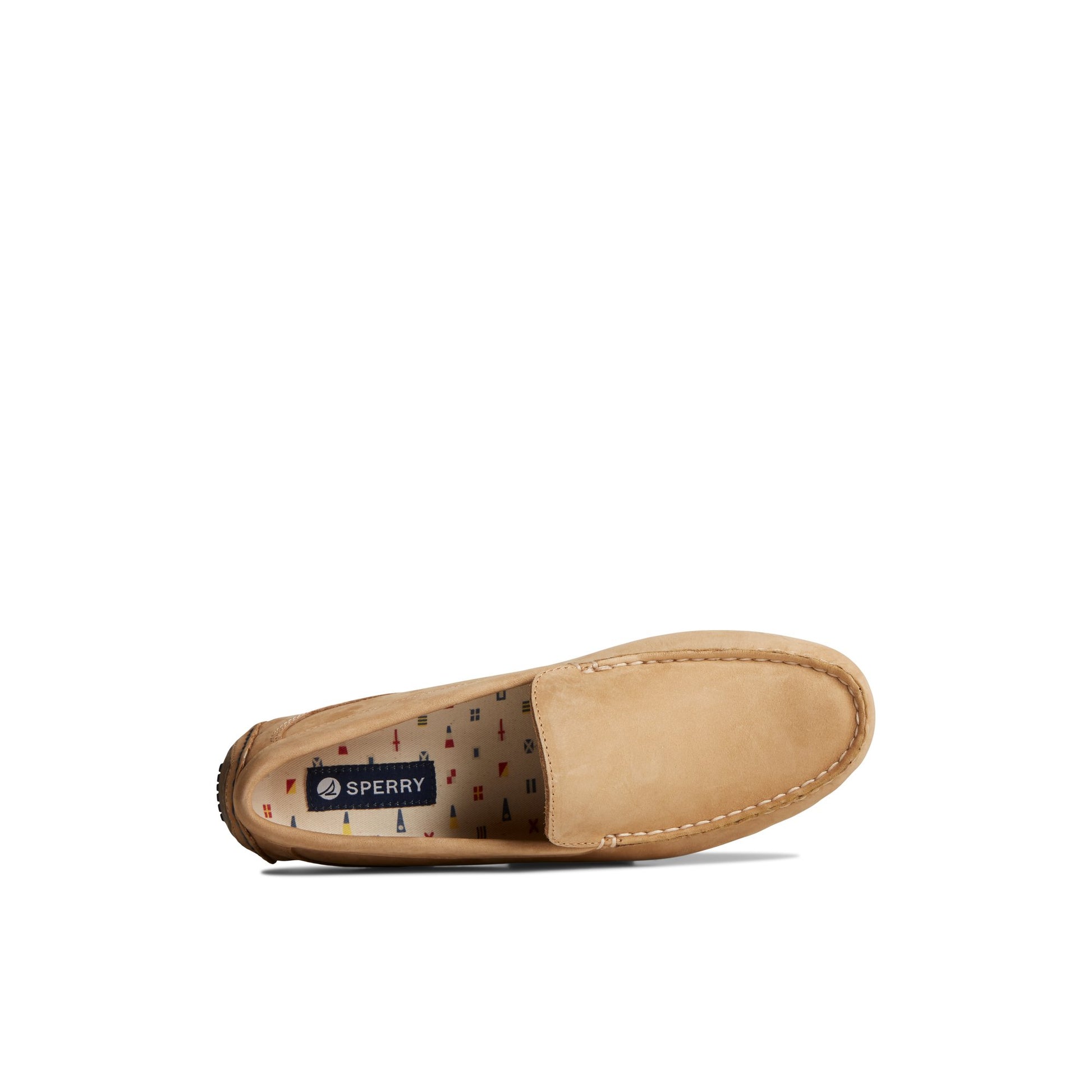 Top-down view of the Bone Davenport Nubuck Venetian Driver Driver Loafer Casual Shoes