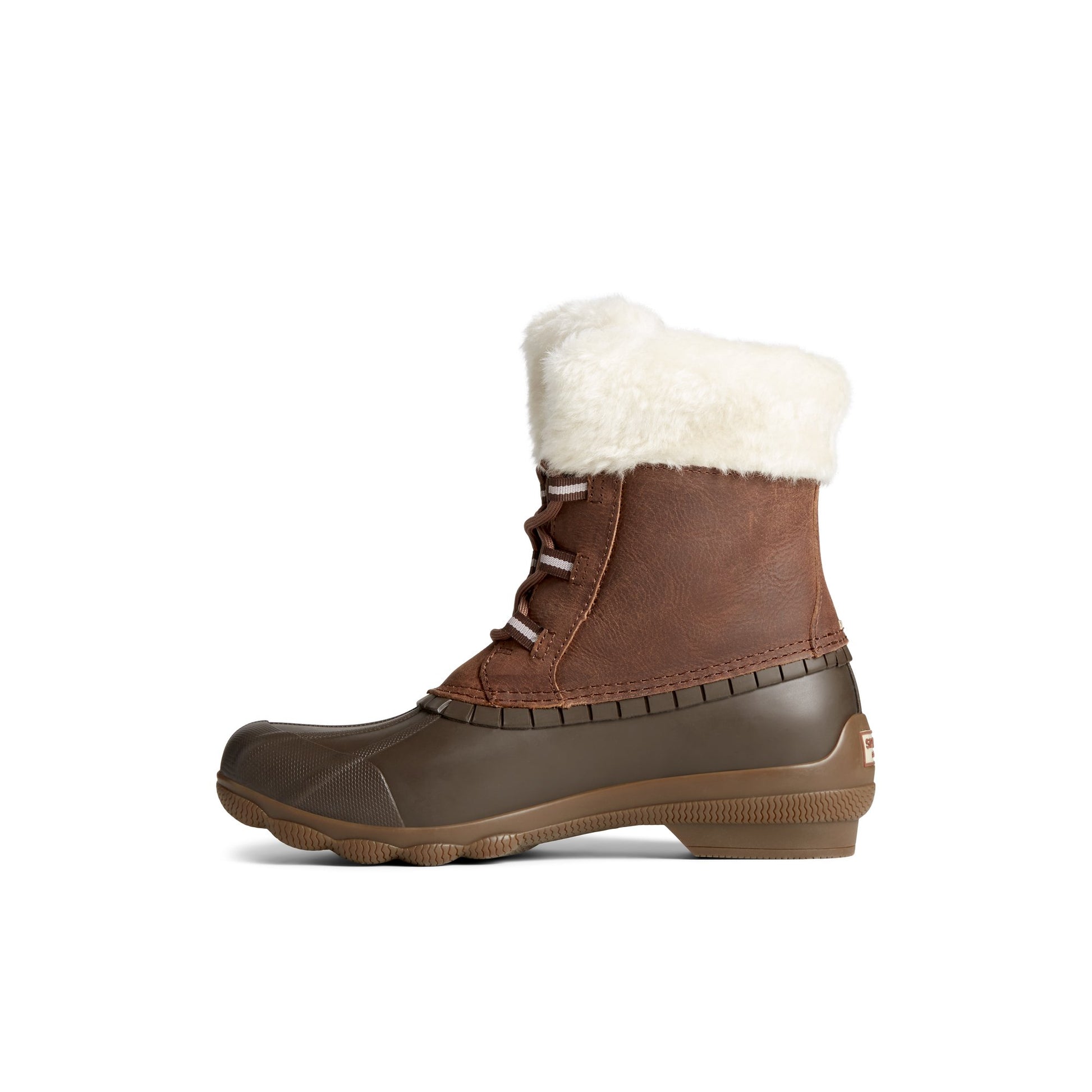 Side view of Brown Syren Alpine Leather Boot Duck Boots