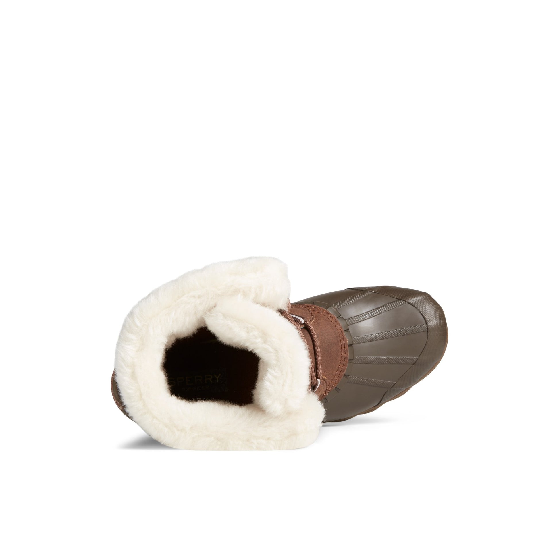 Top-down view of the Brown Syren Alpine Leather Boot Duck Boots