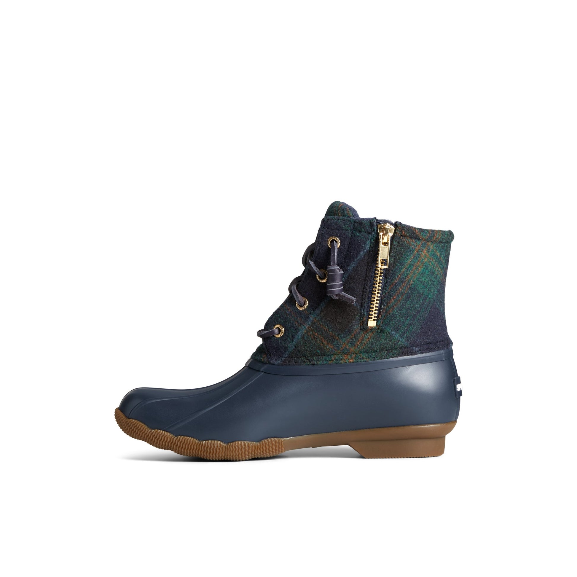 Side view of Blue Saltwater™ Plaid Duck Boot Duck Boots