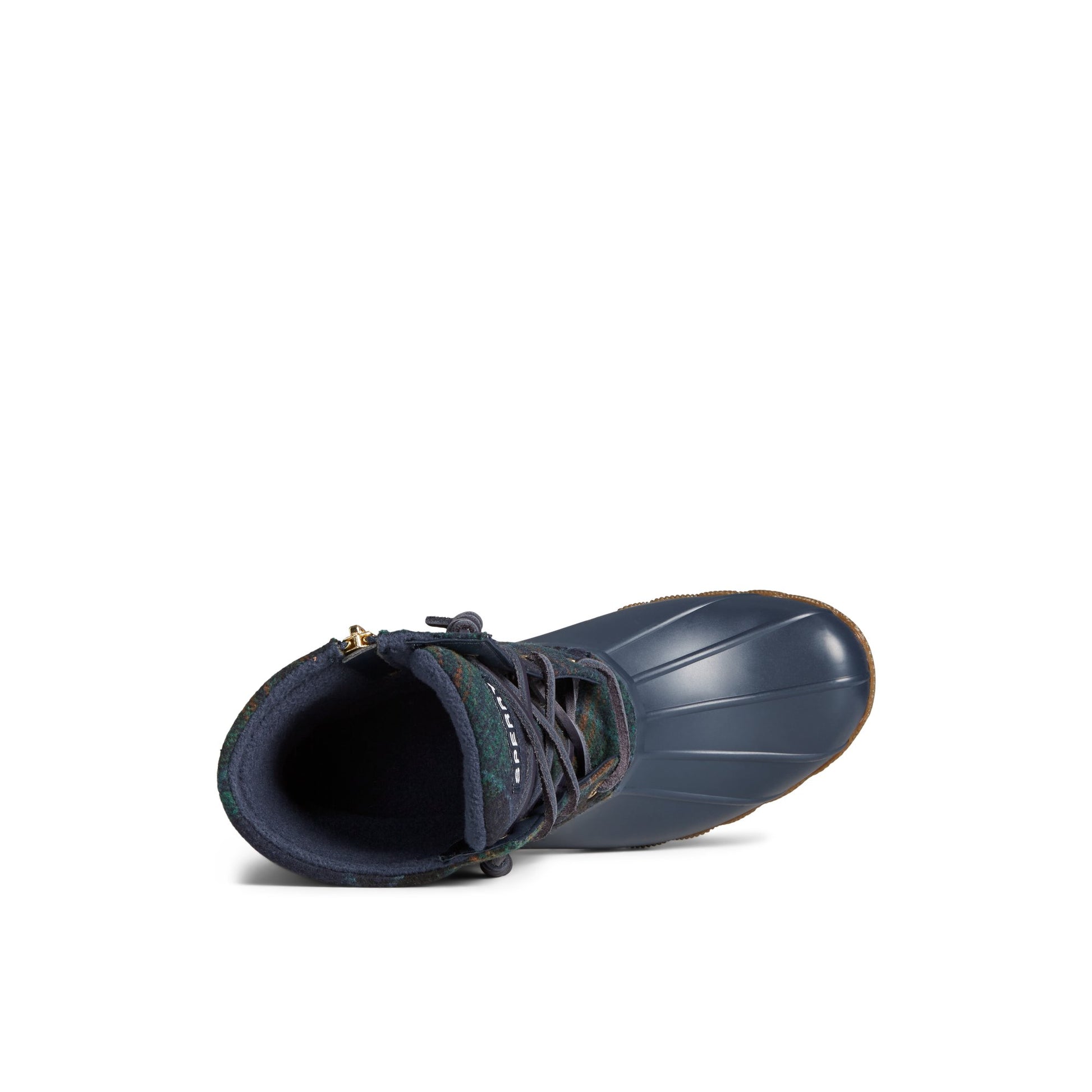 Top-down view of the Blue Saltwater™ Plaid Duck Boot Duck Boots