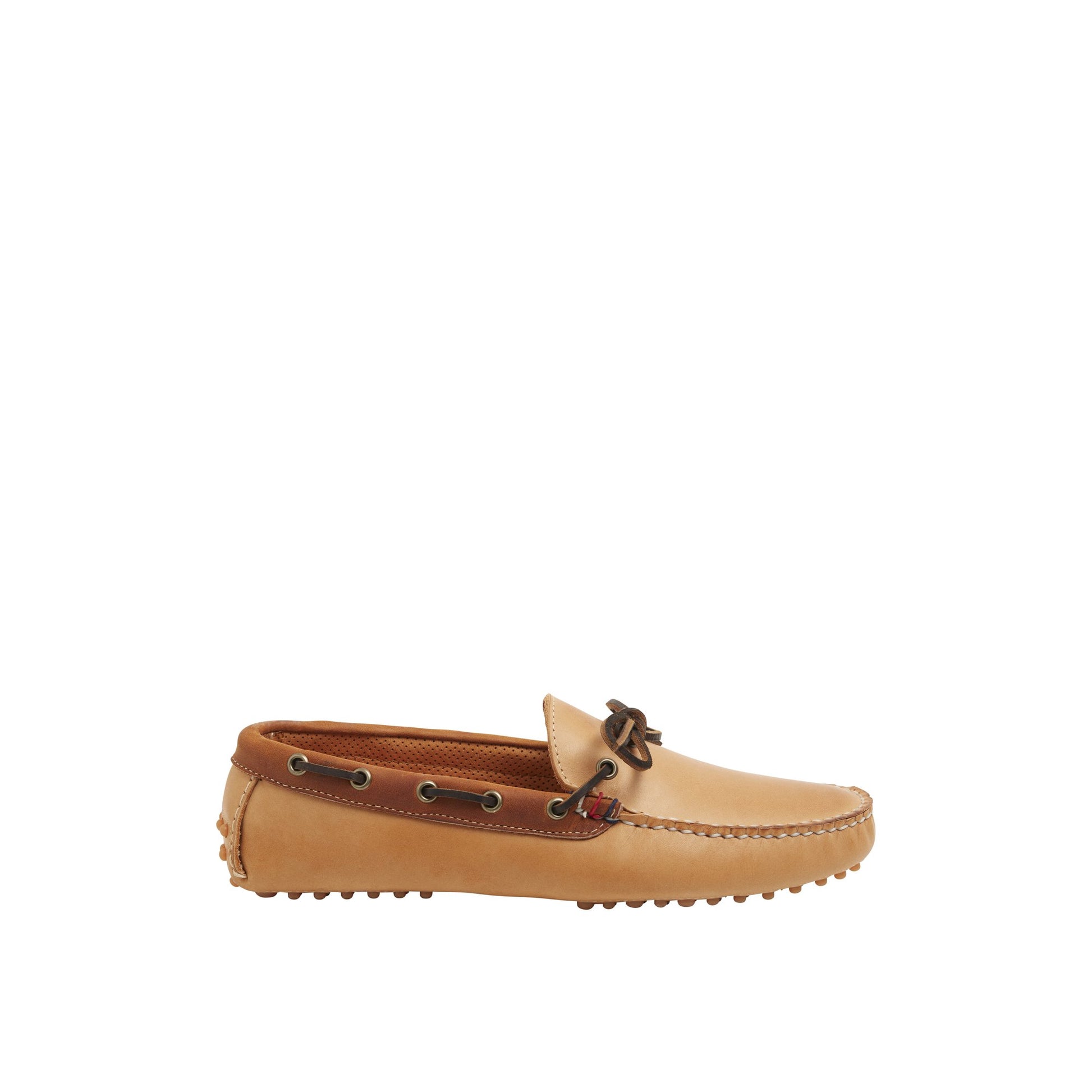 Main View of Medium Beige Gold Cup™ Handcrafted in Maine 1-Eye Driver Boat Shoe for Mens