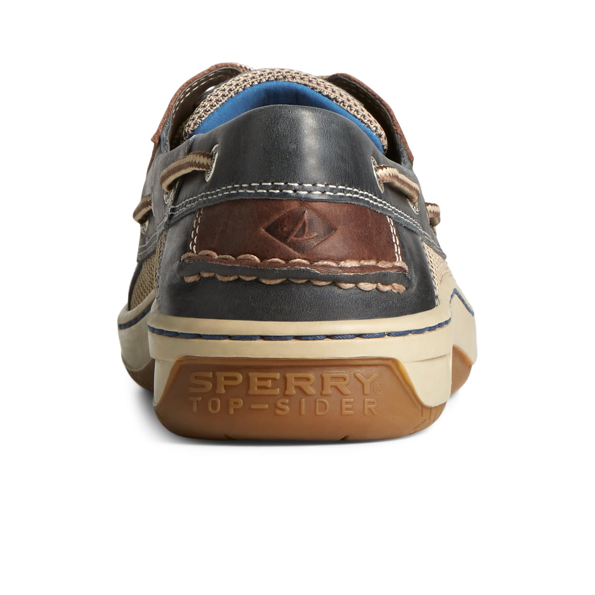 Close-up of the Navy Billfish™ 3-Eye Boat Shoe Boat Shoes