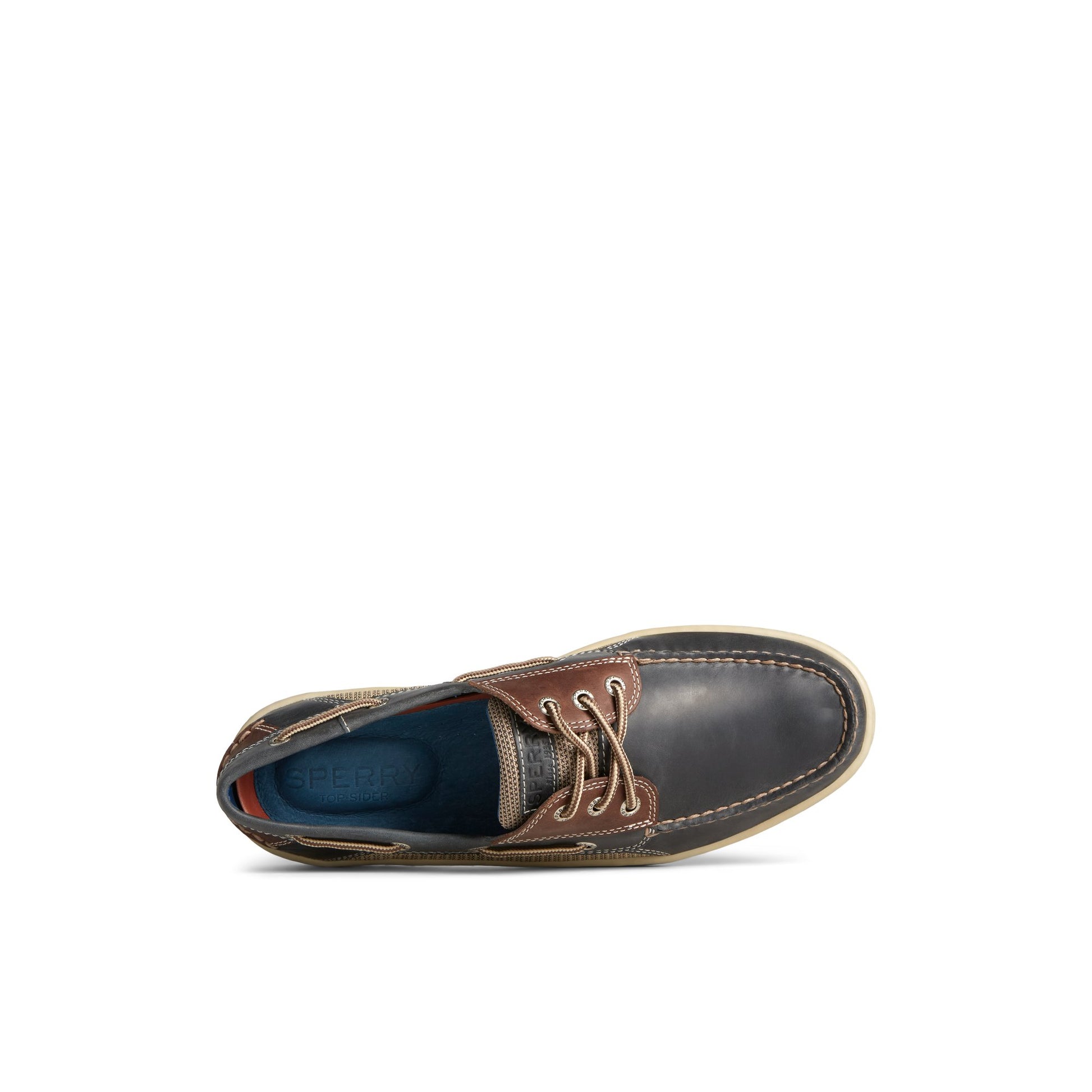 Top-down view of the Navy Billfish™ 3-Eye Boat Shoe Boat Shoes