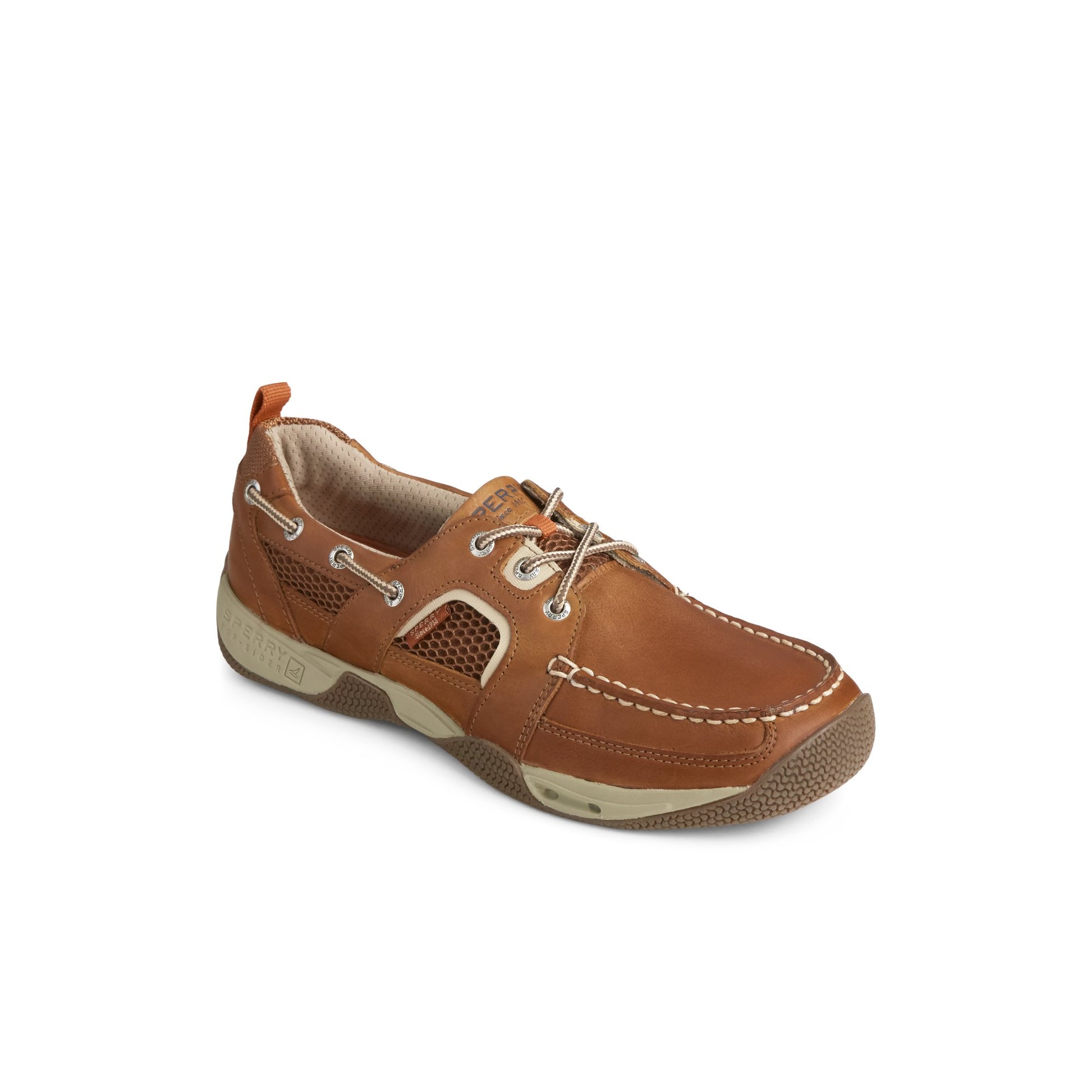 Three-quarter angle of Light Brown Sea Kite Sport Moc Boat Shoe Boat Shoe Sneaker's front side