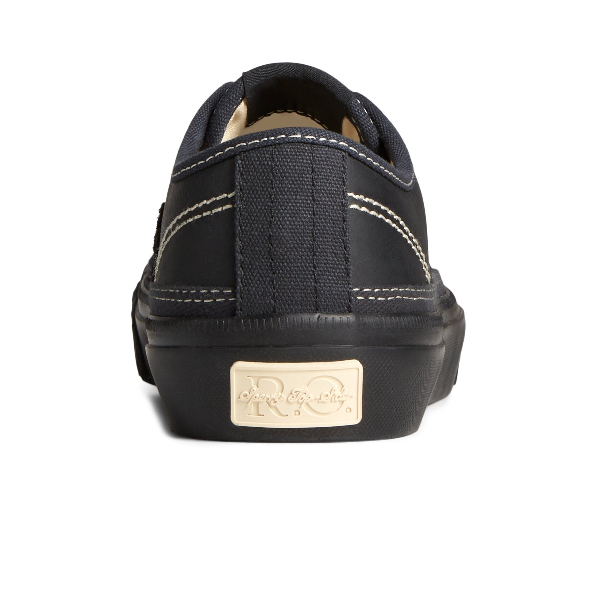 Close-up of the Black Racquet Oxford Tennis Sneakers
